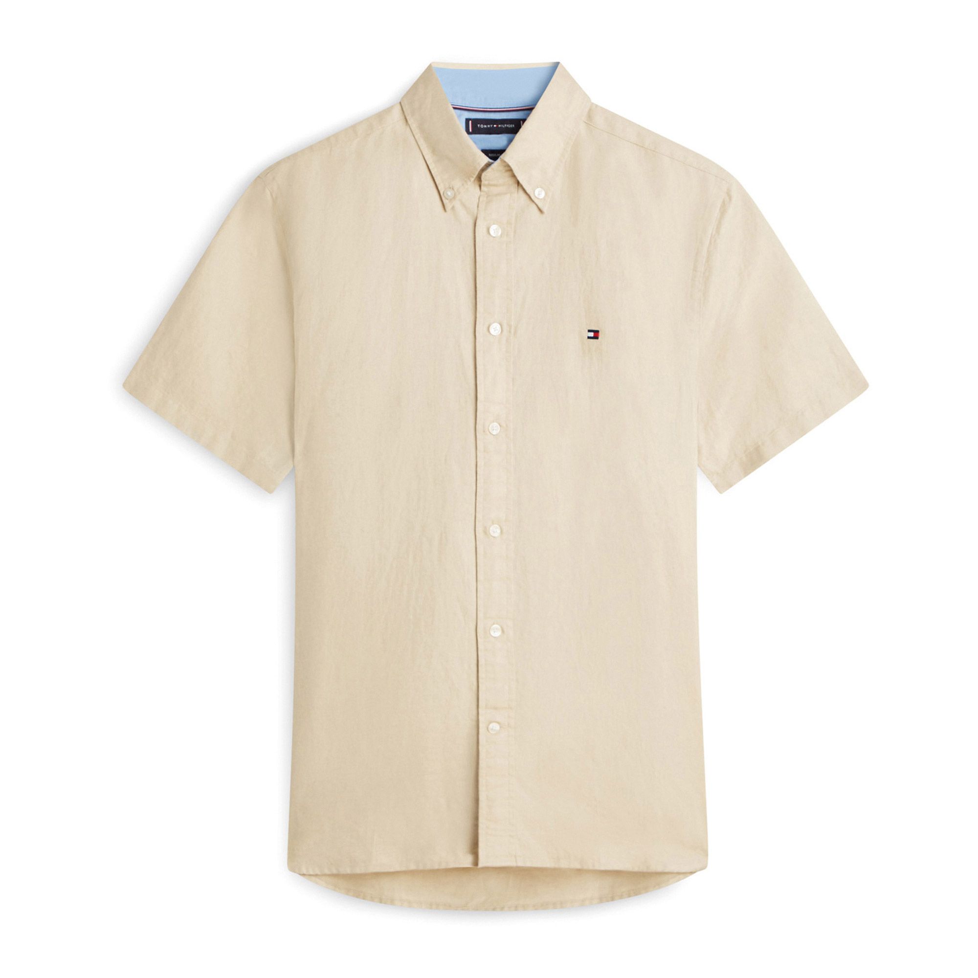 Tommy Hilfiger Linnen Blend Solid SS Overhemd Heren