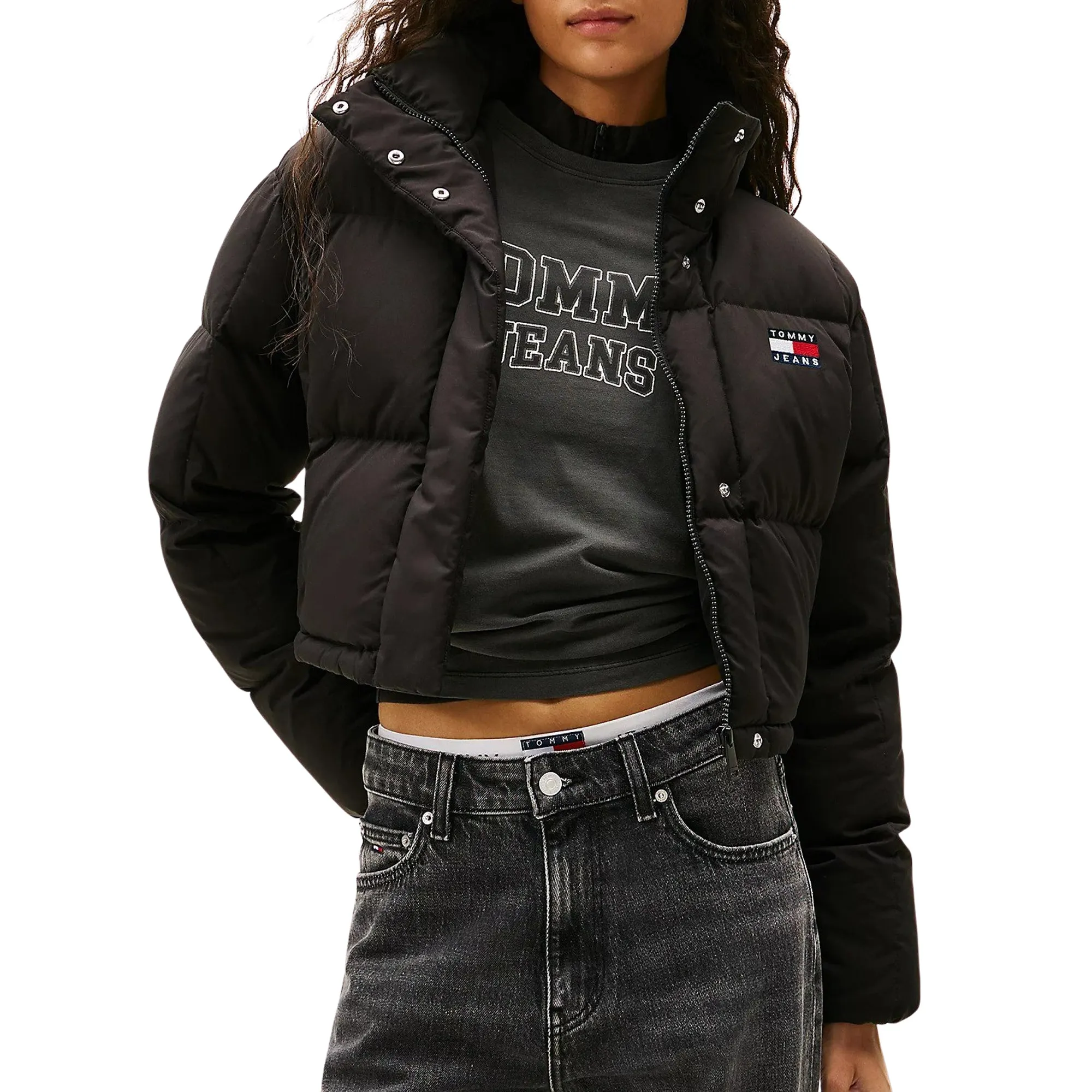 Tommy Hilfiger Alaska Grid Cropped Winterjas Dames