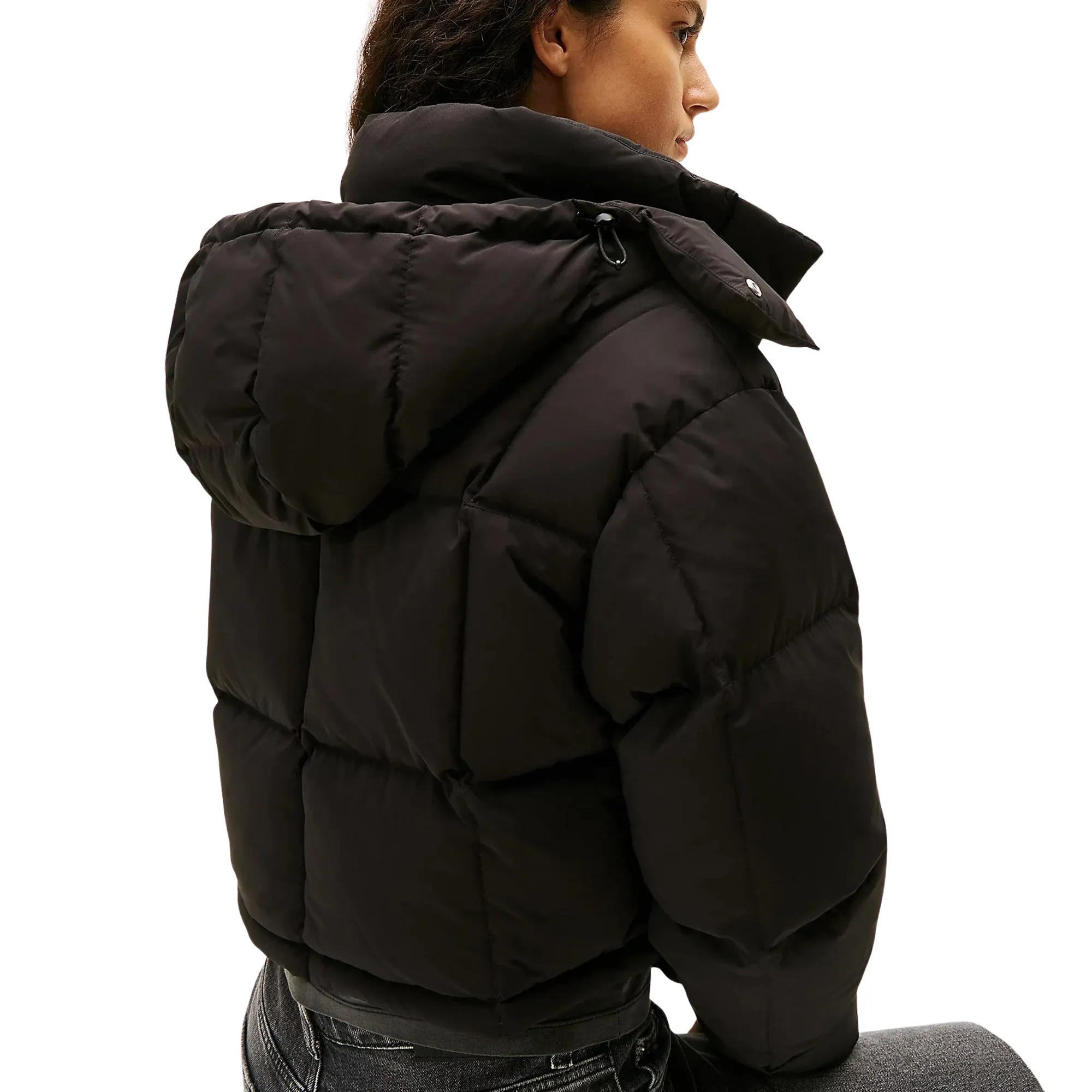 Tommy Hilfiger Alaska Grid Cropped Winterjas Dames