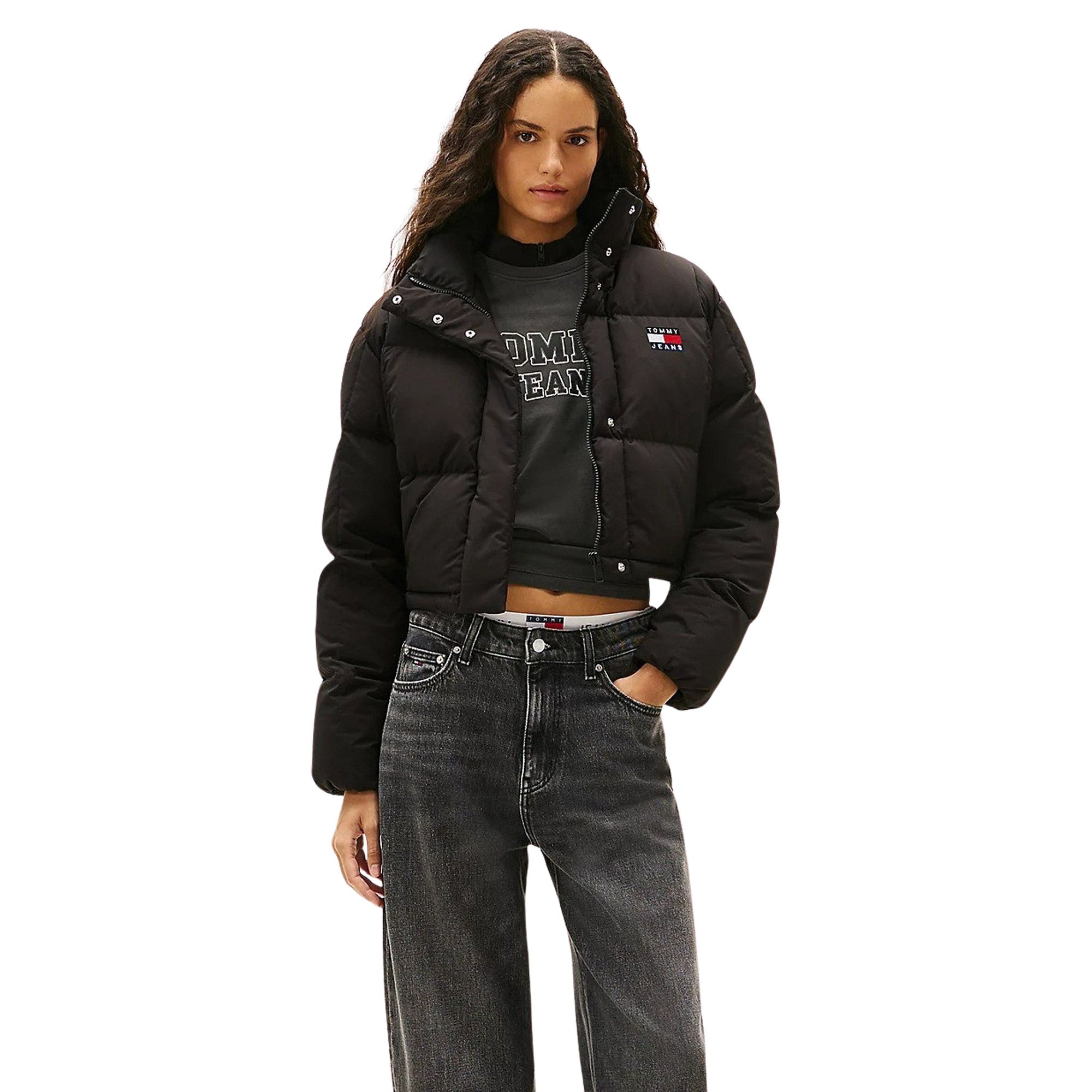 Tommy Hilfiger Alaska Grid Cropped Winterjas Dames