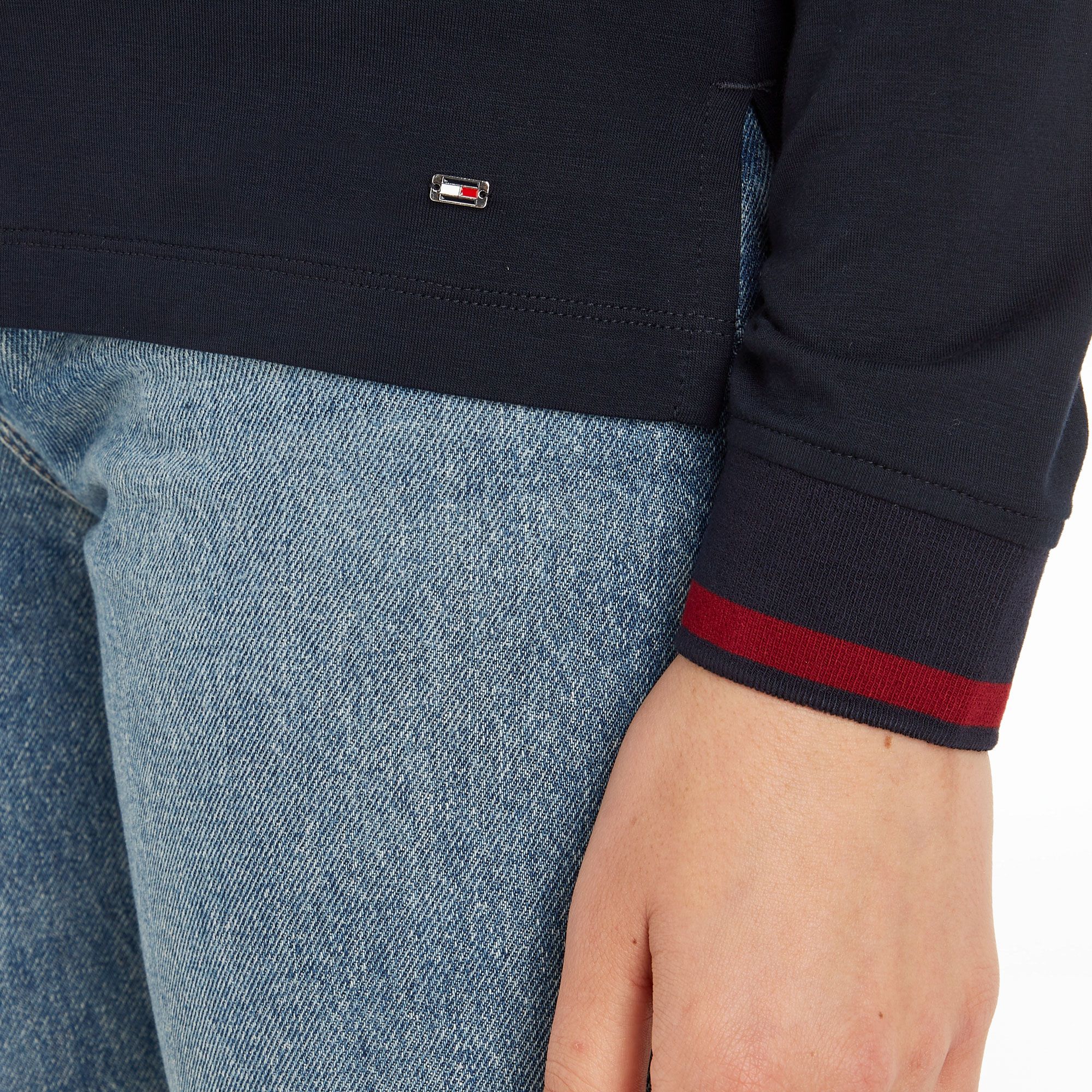 Tommy Hilfiger Slim Split Global Stripe LS Polo Dames