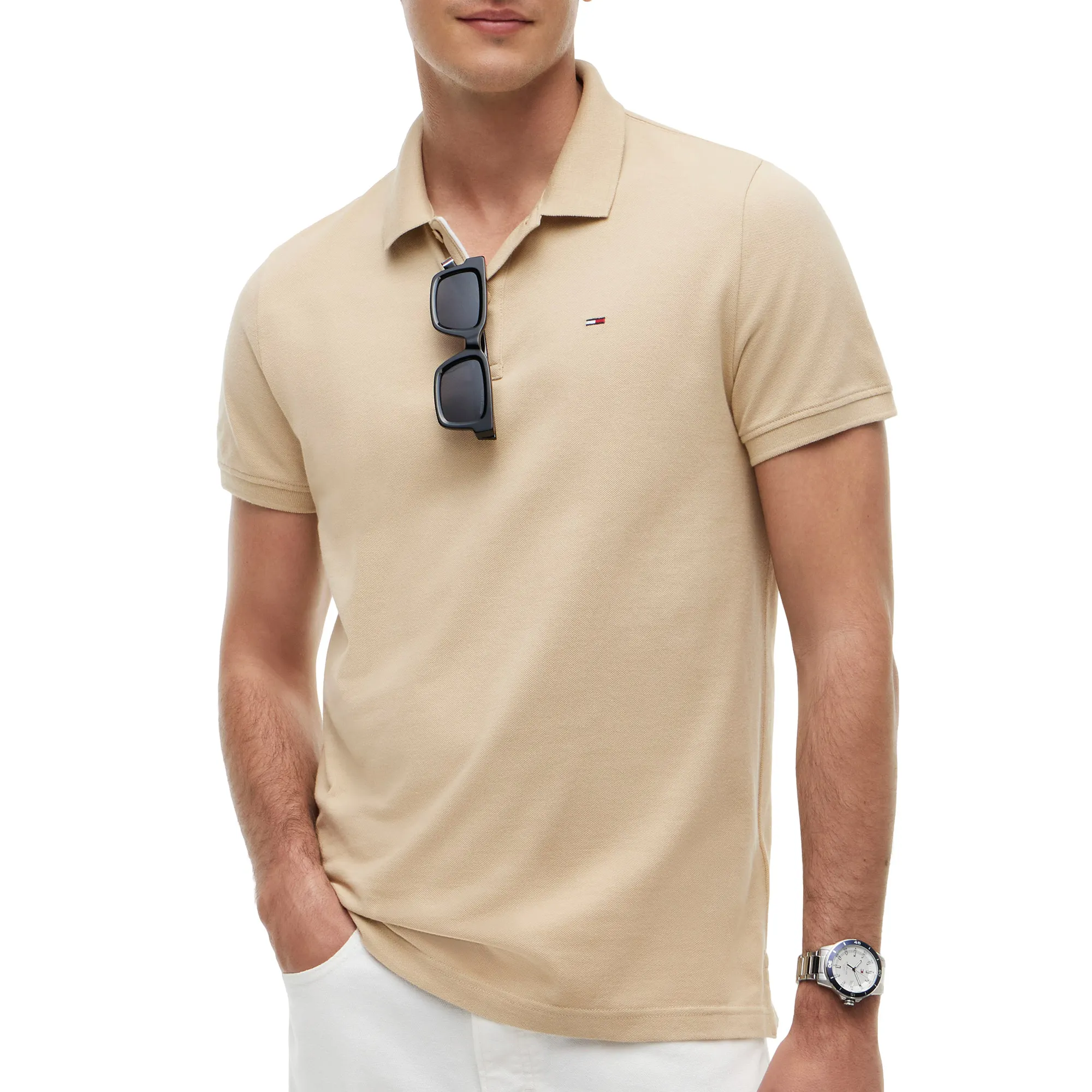 Tommy Hilfiger Slim Placket Flag Polo Heren