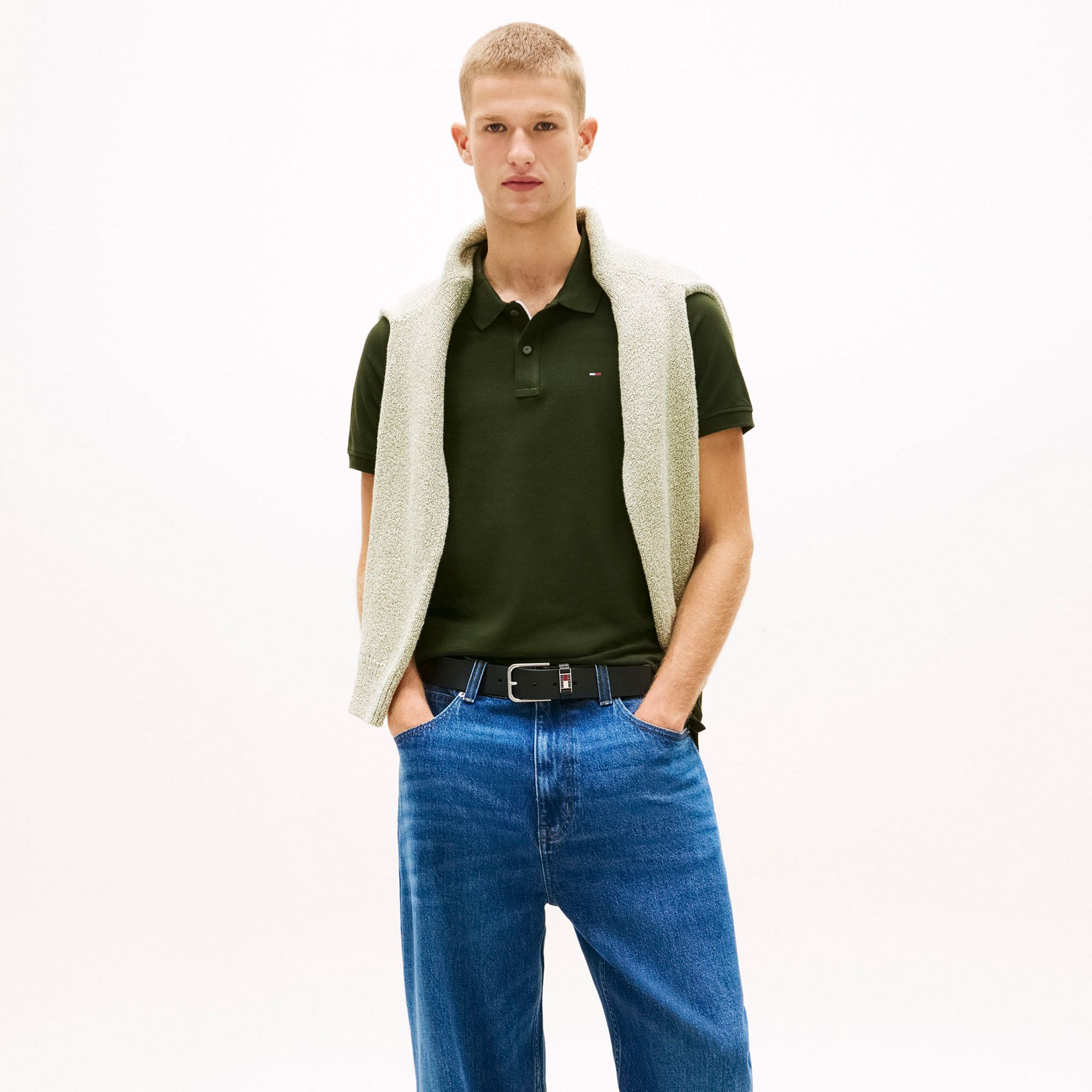 Tommy Hilfiger Slim Placket Flag Polo Heren