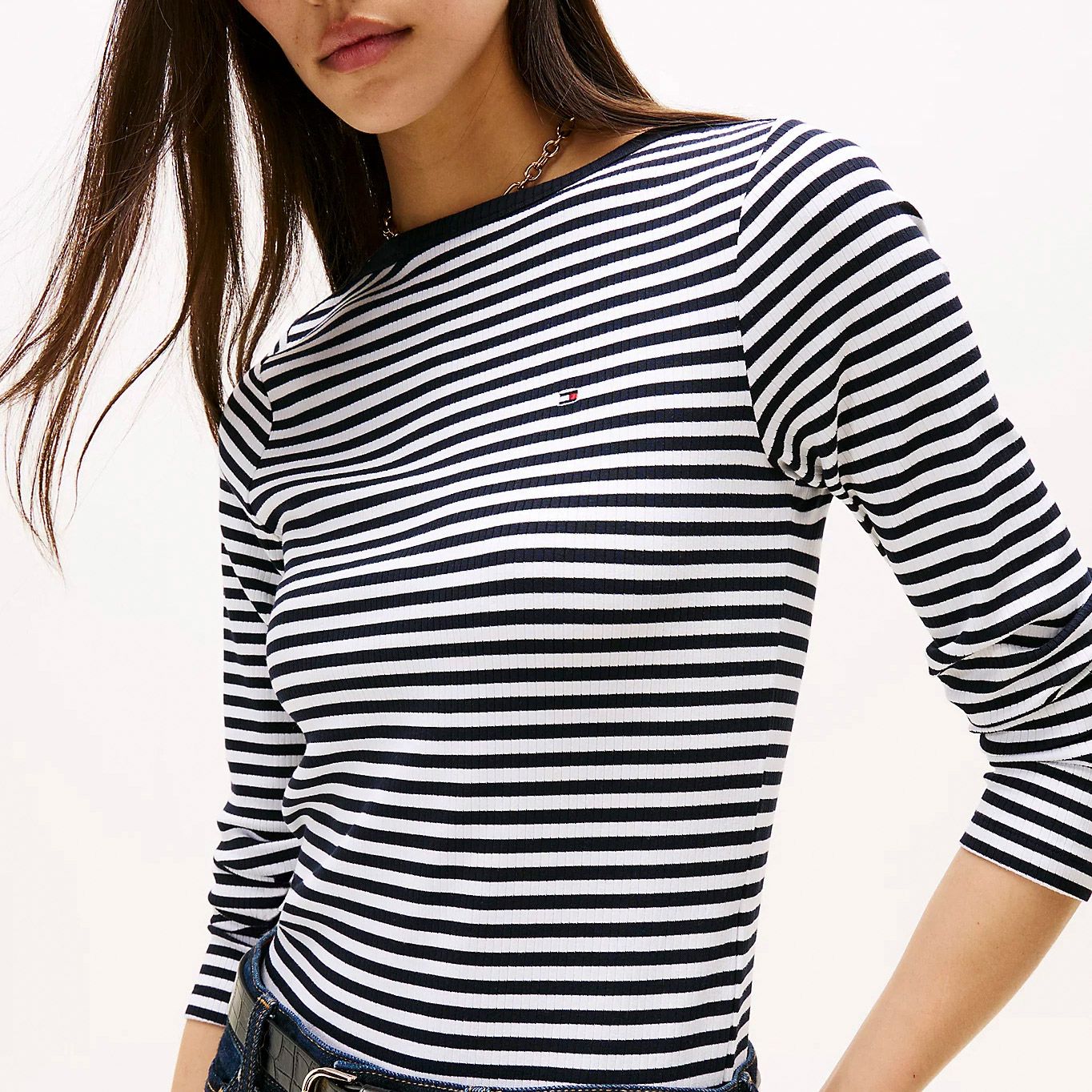 Shirt Tommy Hilfiger Slim Rib Longsleeve Femmes