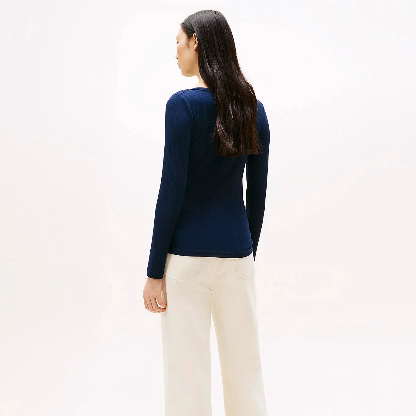 Tommy Hilfiger Slim Fit Rib Longsleeve Shirt Dames