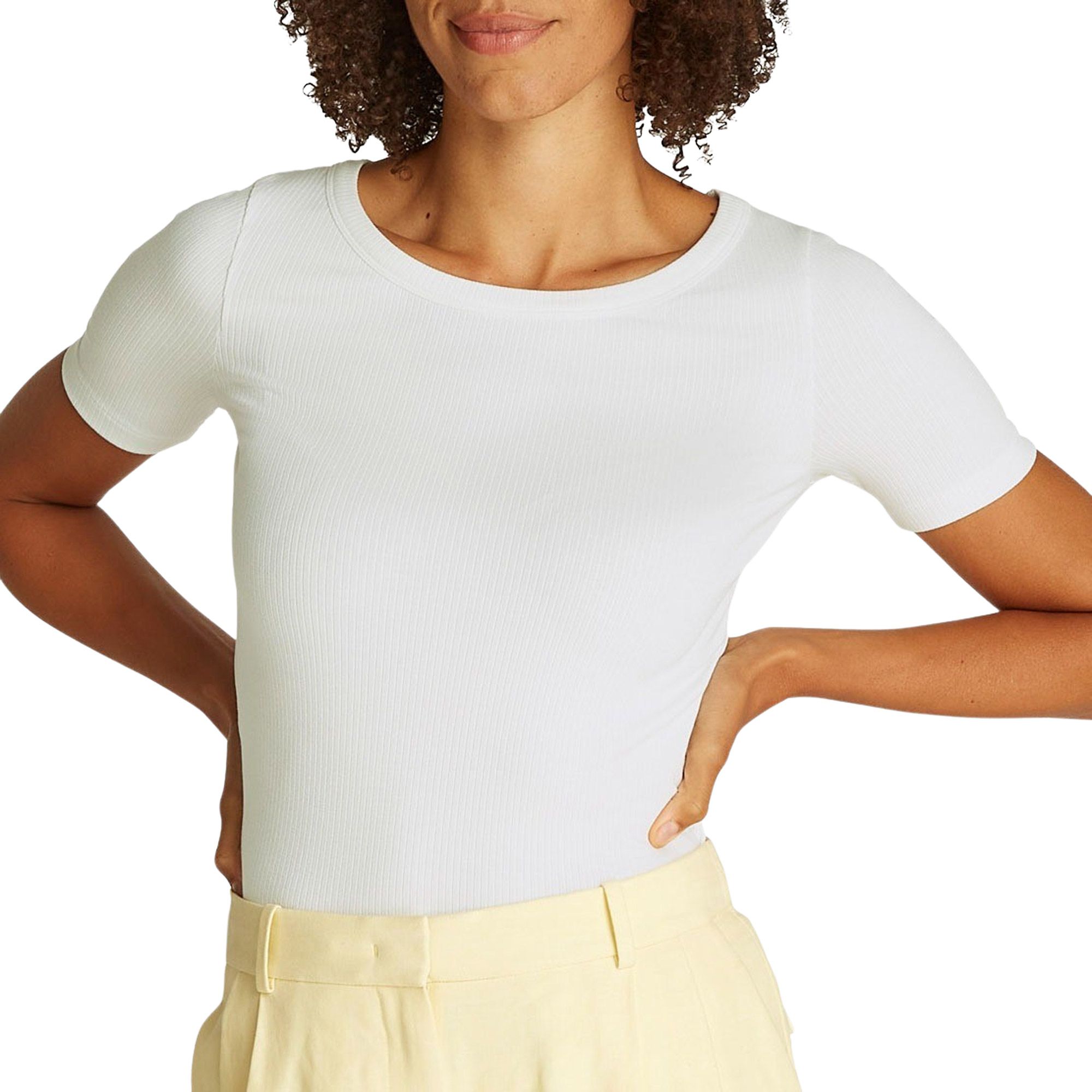 Tommy Hilfiger Slim 5X2 Rib Crew Shirt Dames