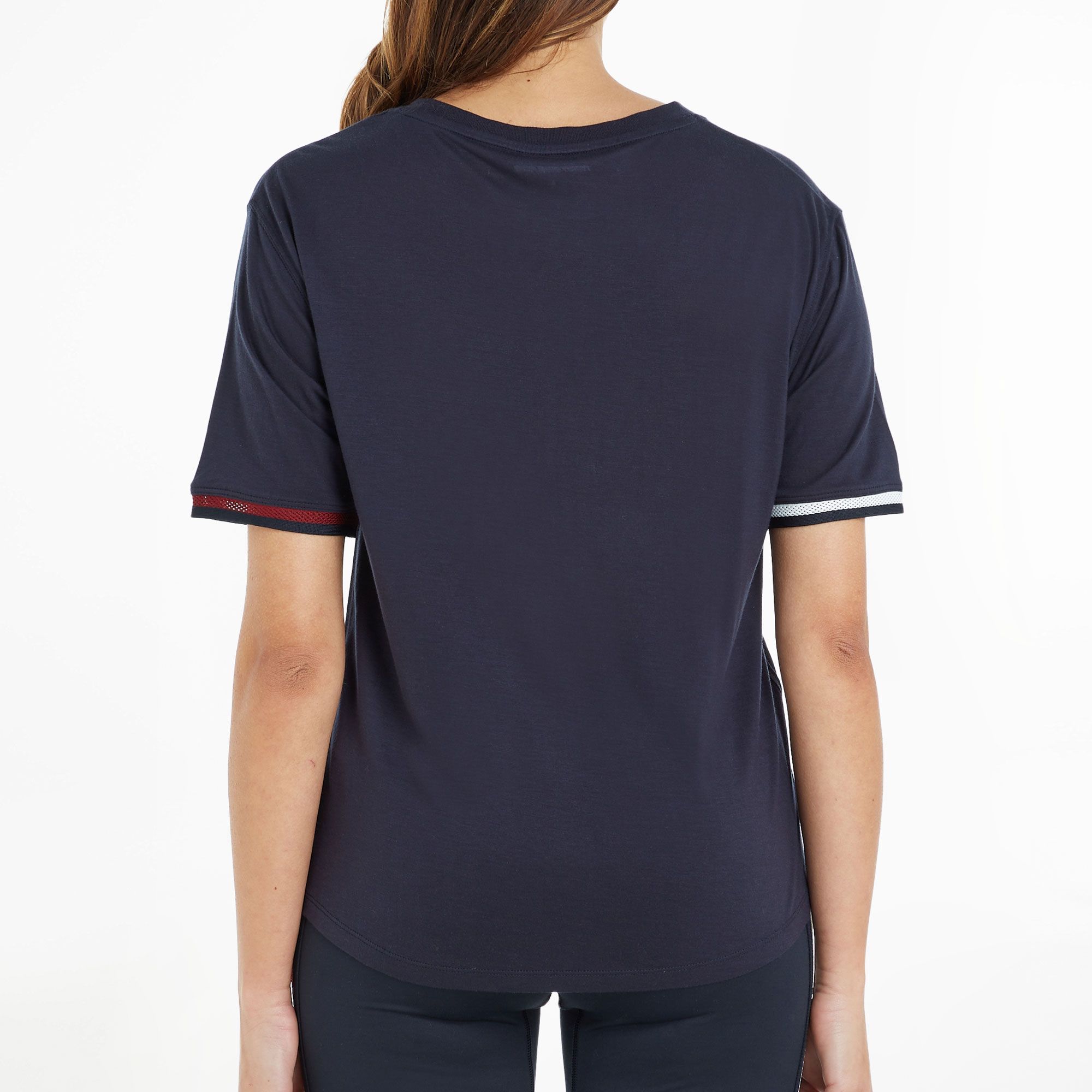 Tommy Hilfiger Sport Relaxed Split Tape Crew Shirt Dames