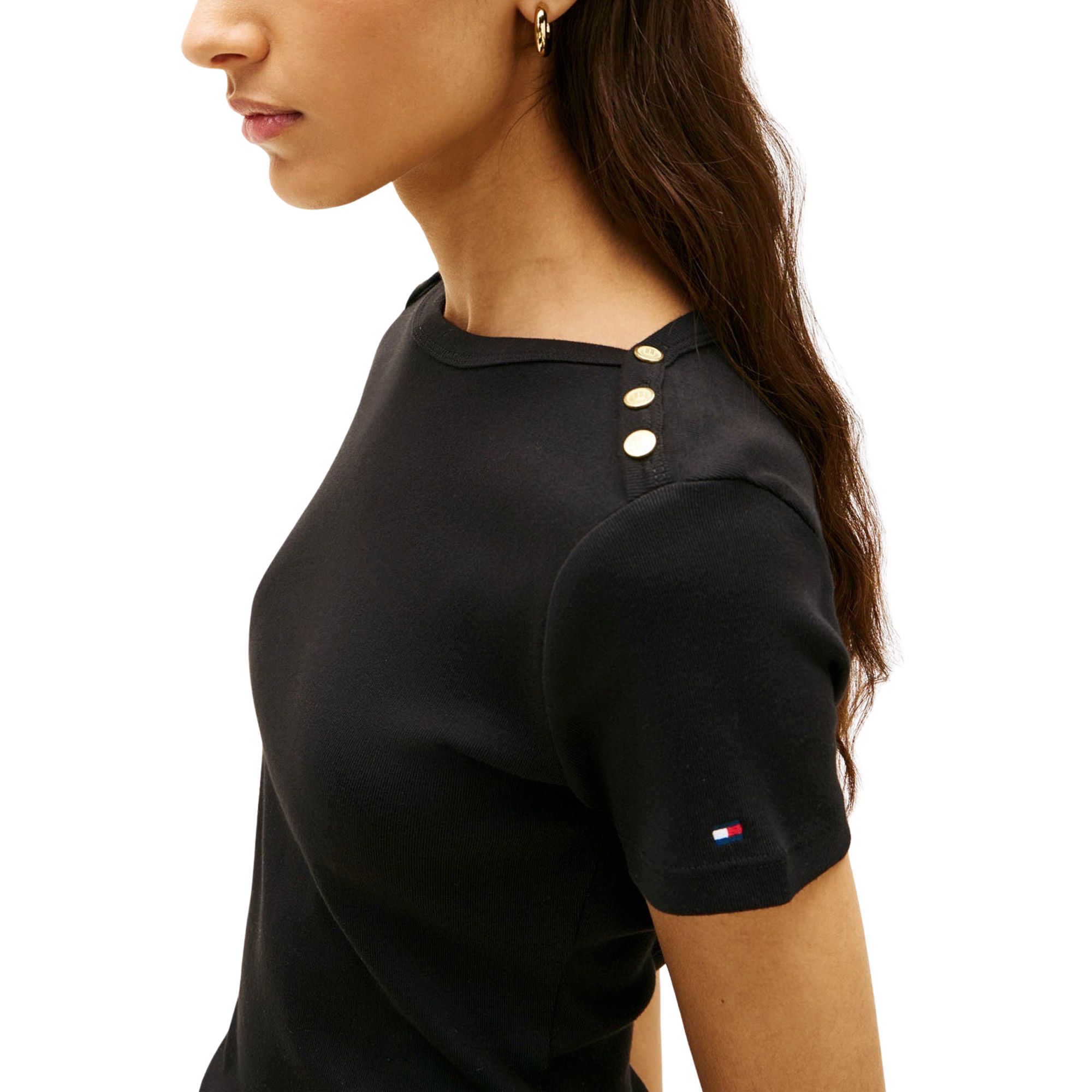 Tommy Hilfiger Gold Button Slim Shirt Dames