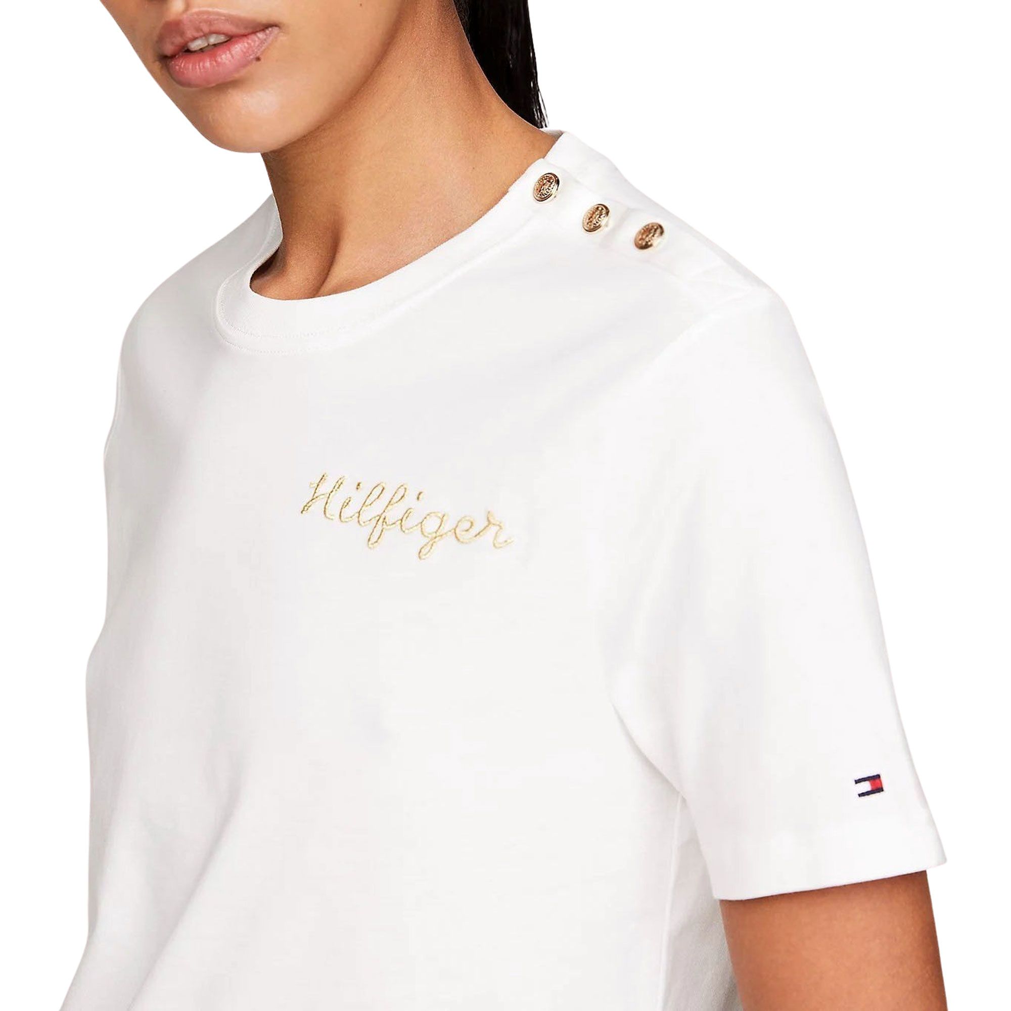 T-shirt Tommy Hilfiger Gold Button Femmes