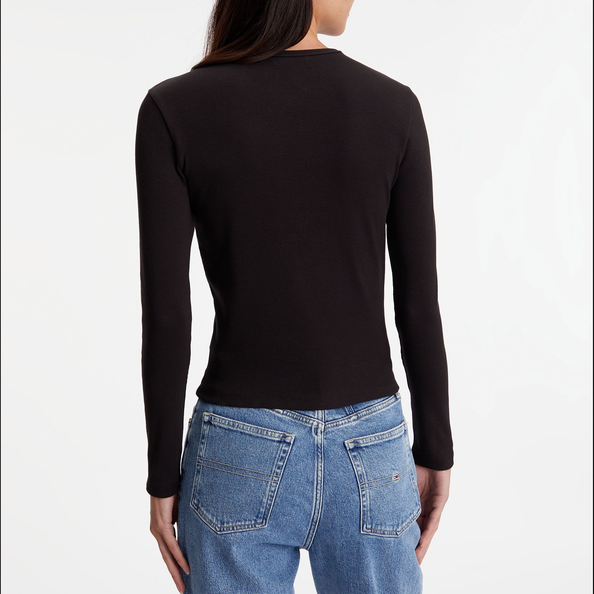 Tommy Hilfiger Essential Slim Rib LS Shirt Dames