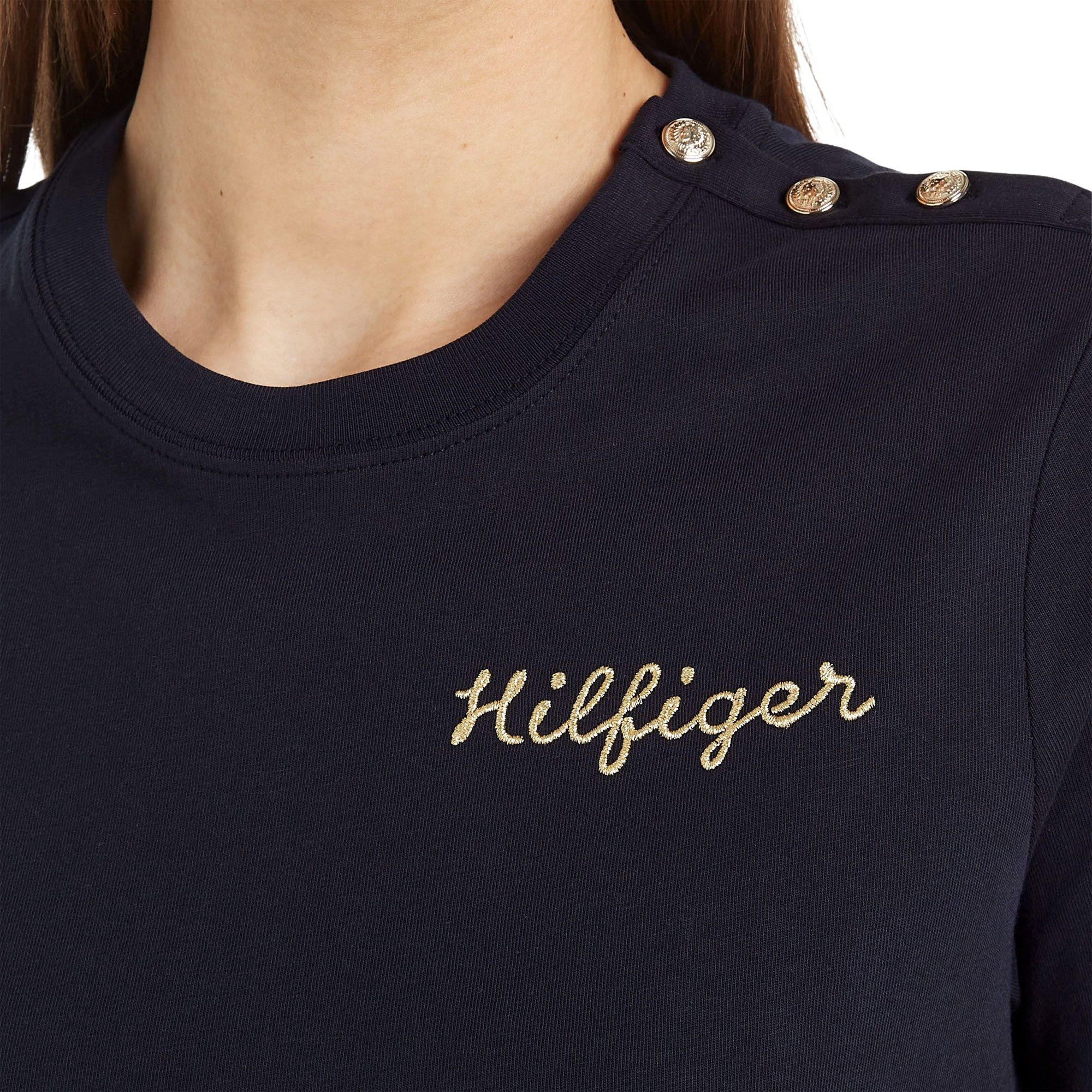 Tommy Hilfiger Gold Button Shirt Dames