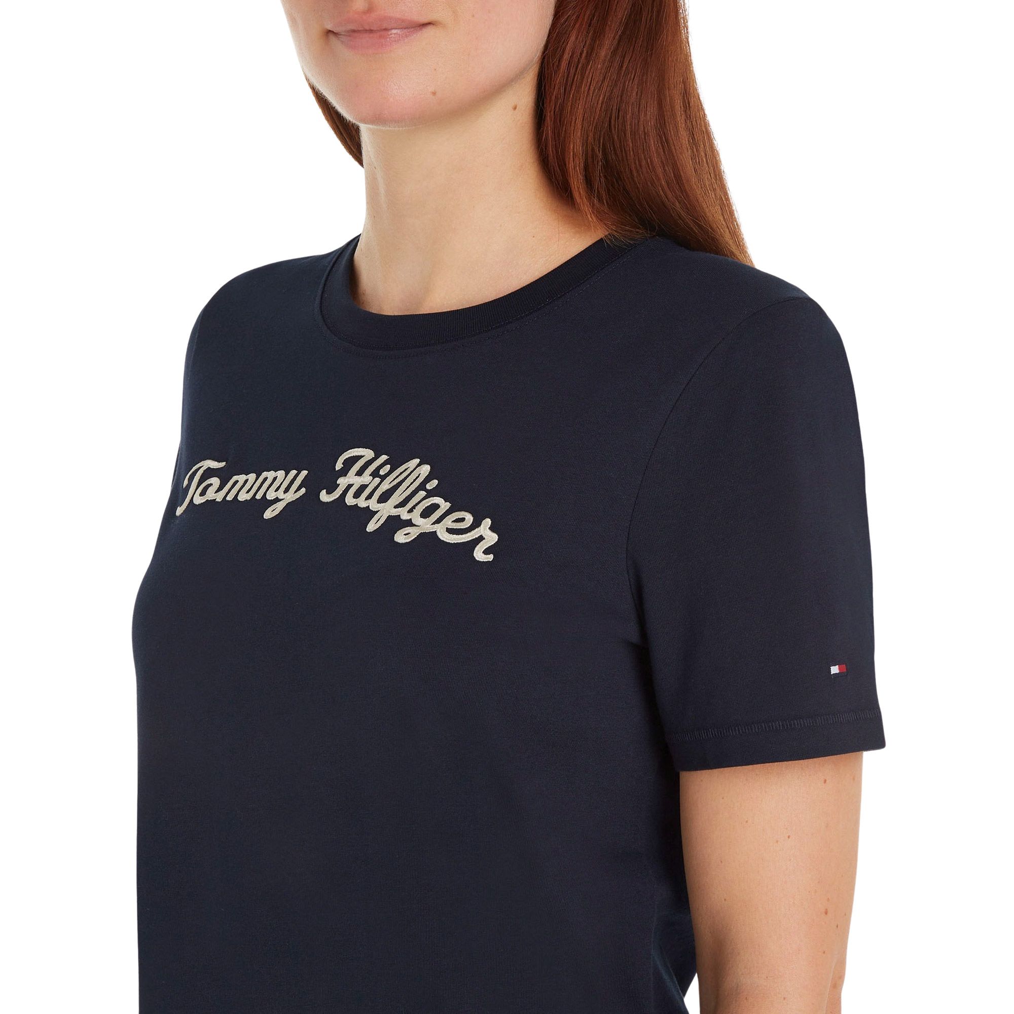 Tommy Hilfiger Regular Script Logo Crew Shirt Dames