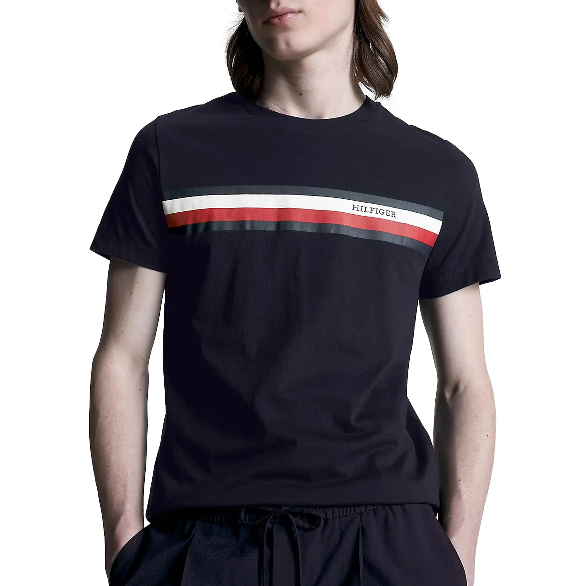 Tommy Hilfiger RWB Monologo Chest Stripe Shirt Heren