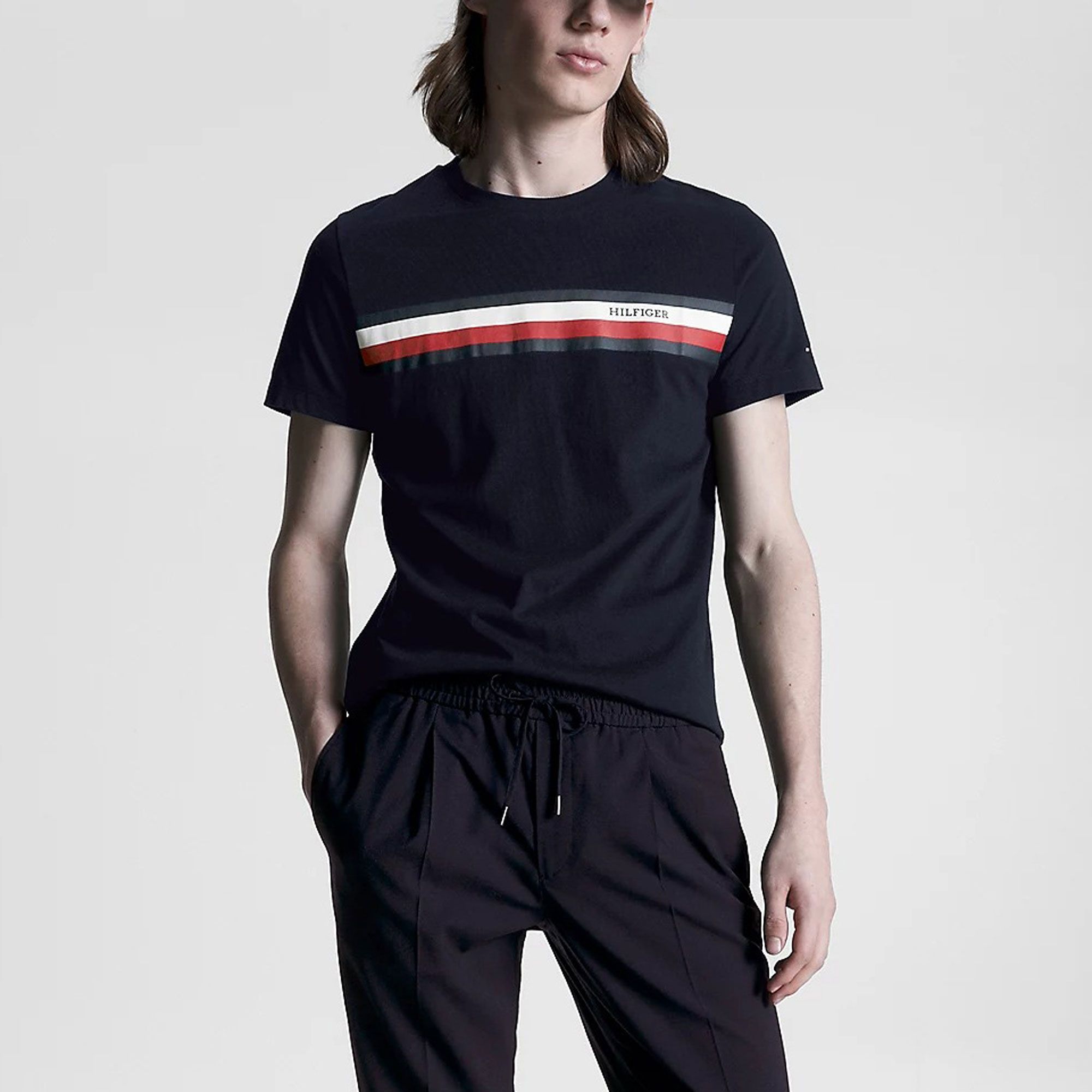 Tommy Hilfiger RWB Monologo Chest Stripe Shirt Heren