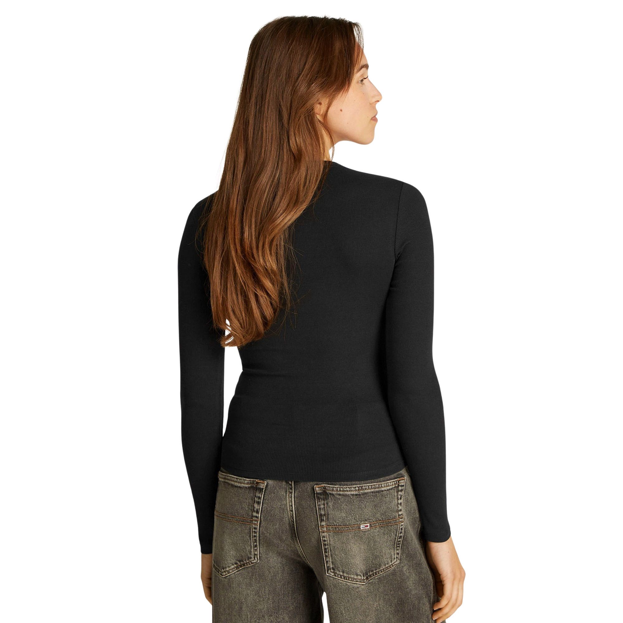 Tommy Hilfiger Slim Essential Rib Longsleeve Shirt Dames