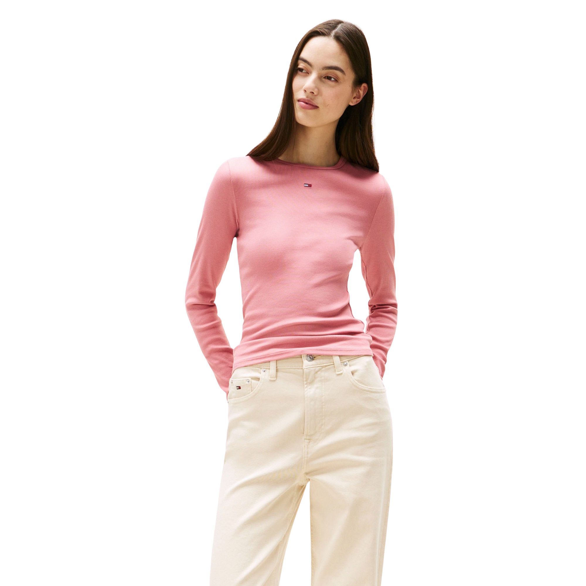 Tommy Hilfiger Slim Essential Rib Longsleeve Shirt Dames