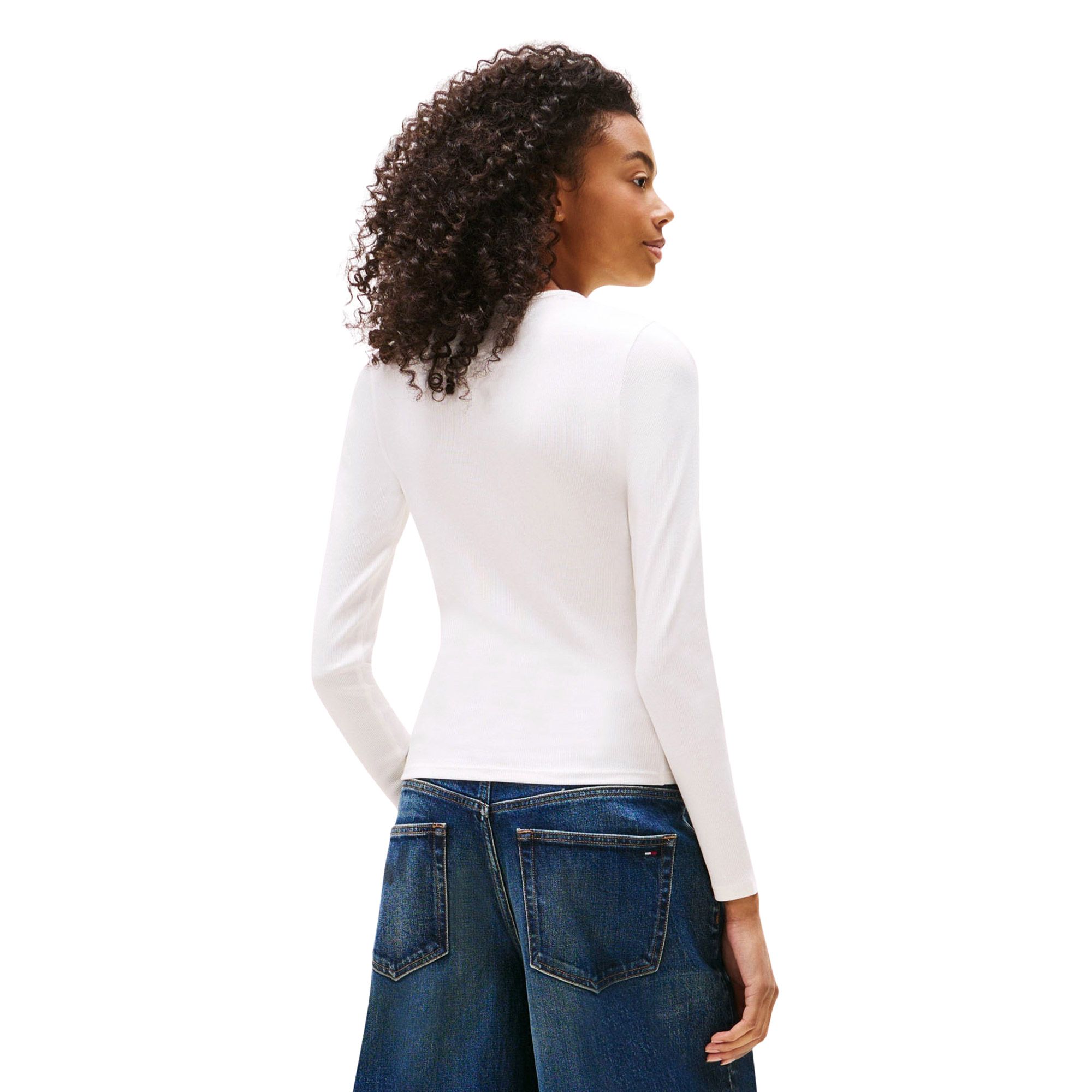 Tommy Hilfiger Slim Essential Rib Longsleeve Shirt Dames