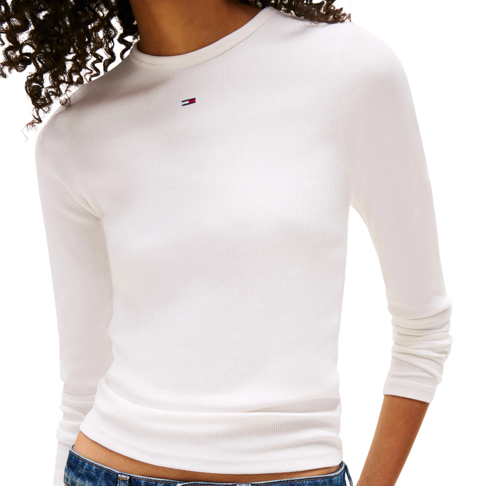 Tommy Hilfiger Slim Essential Rib Longsleeve Shirt Dames