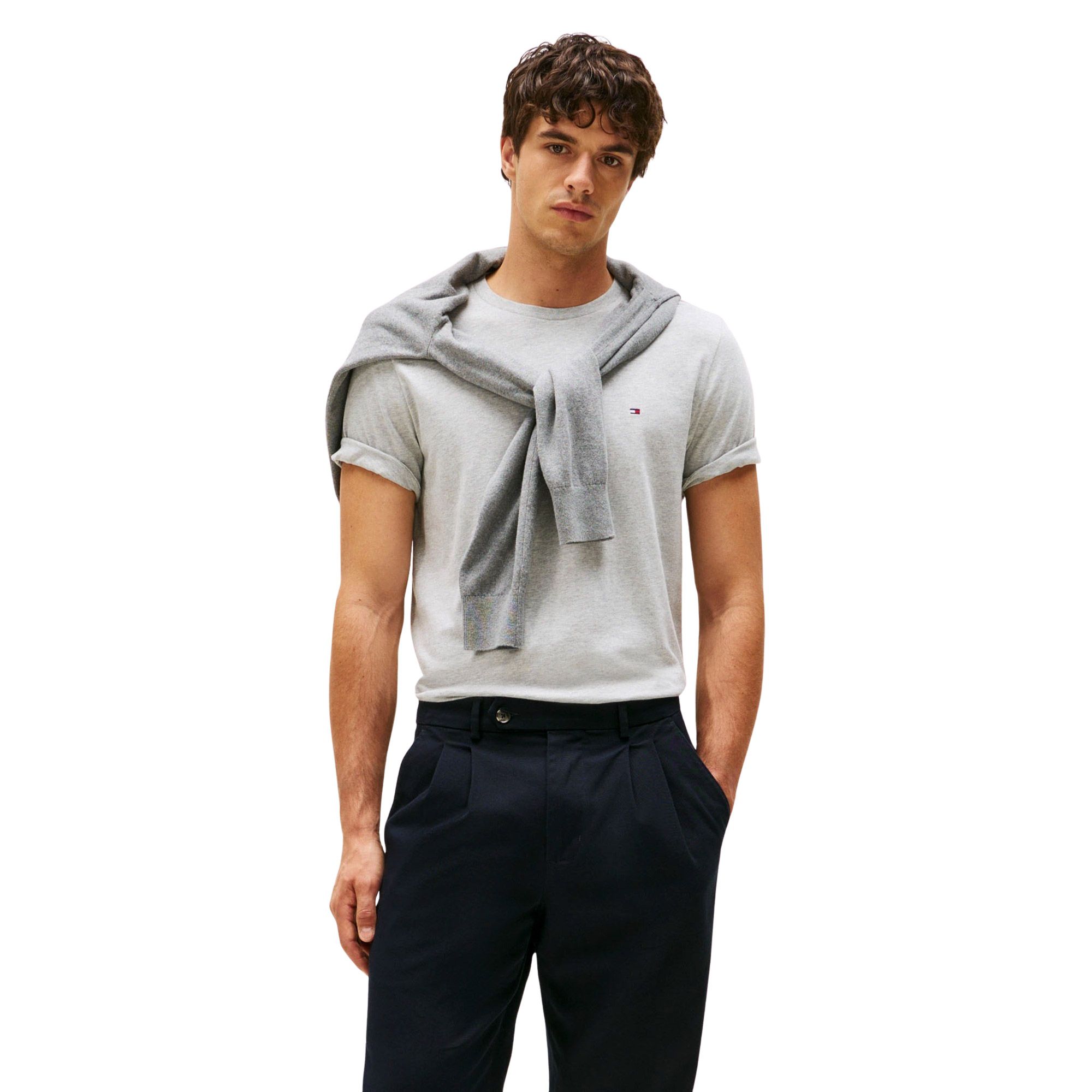 Tommy Hilfiger Essential Heathered Crew Neck Shirt Heren