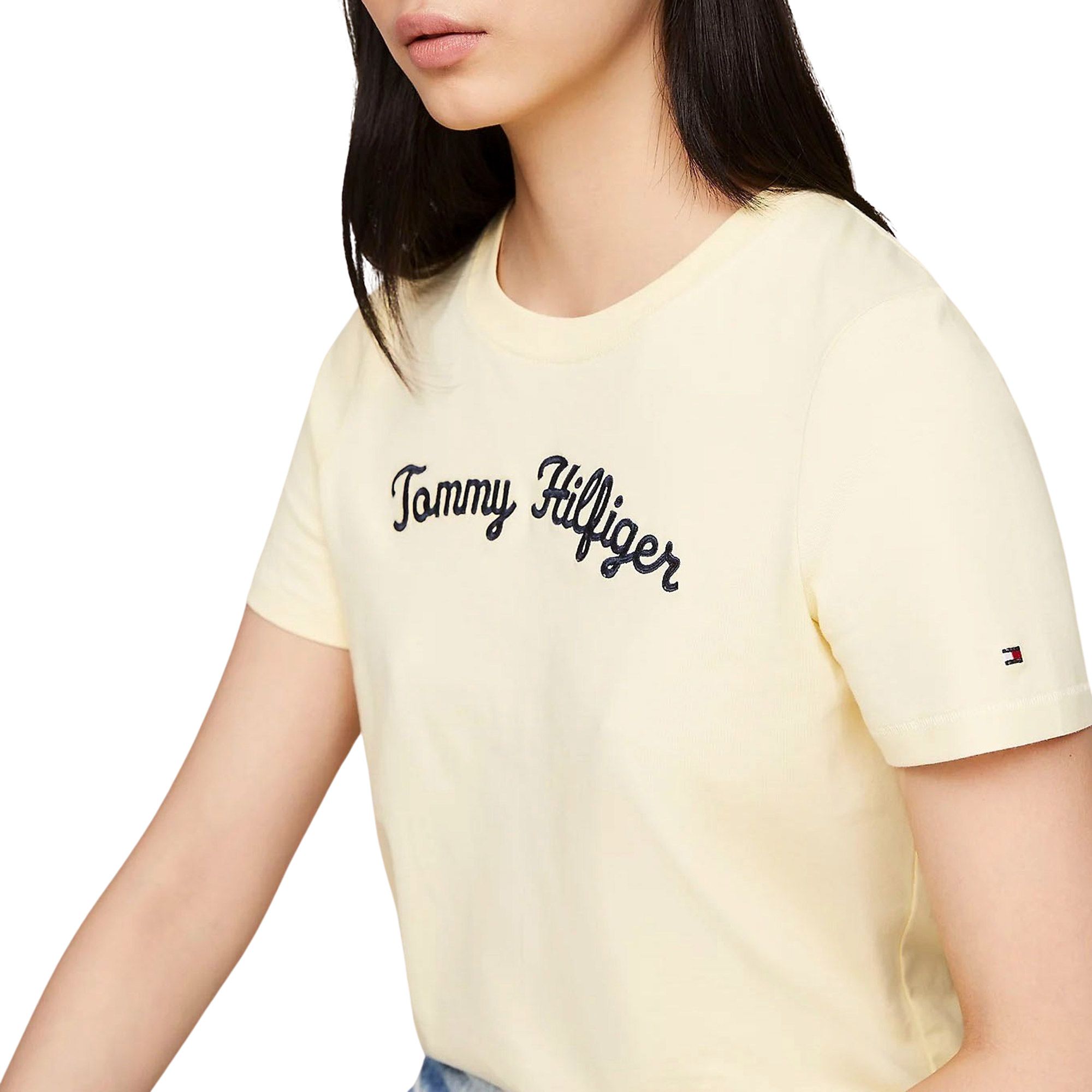 Tommy Hilfiger Regular Script Logo Crew Shirt Dames