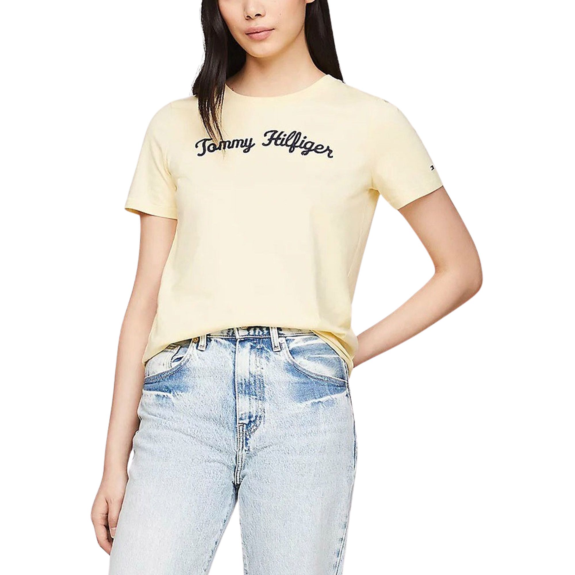 Tommy Hilfiger Regular Script Logo Crew Shirt Dames