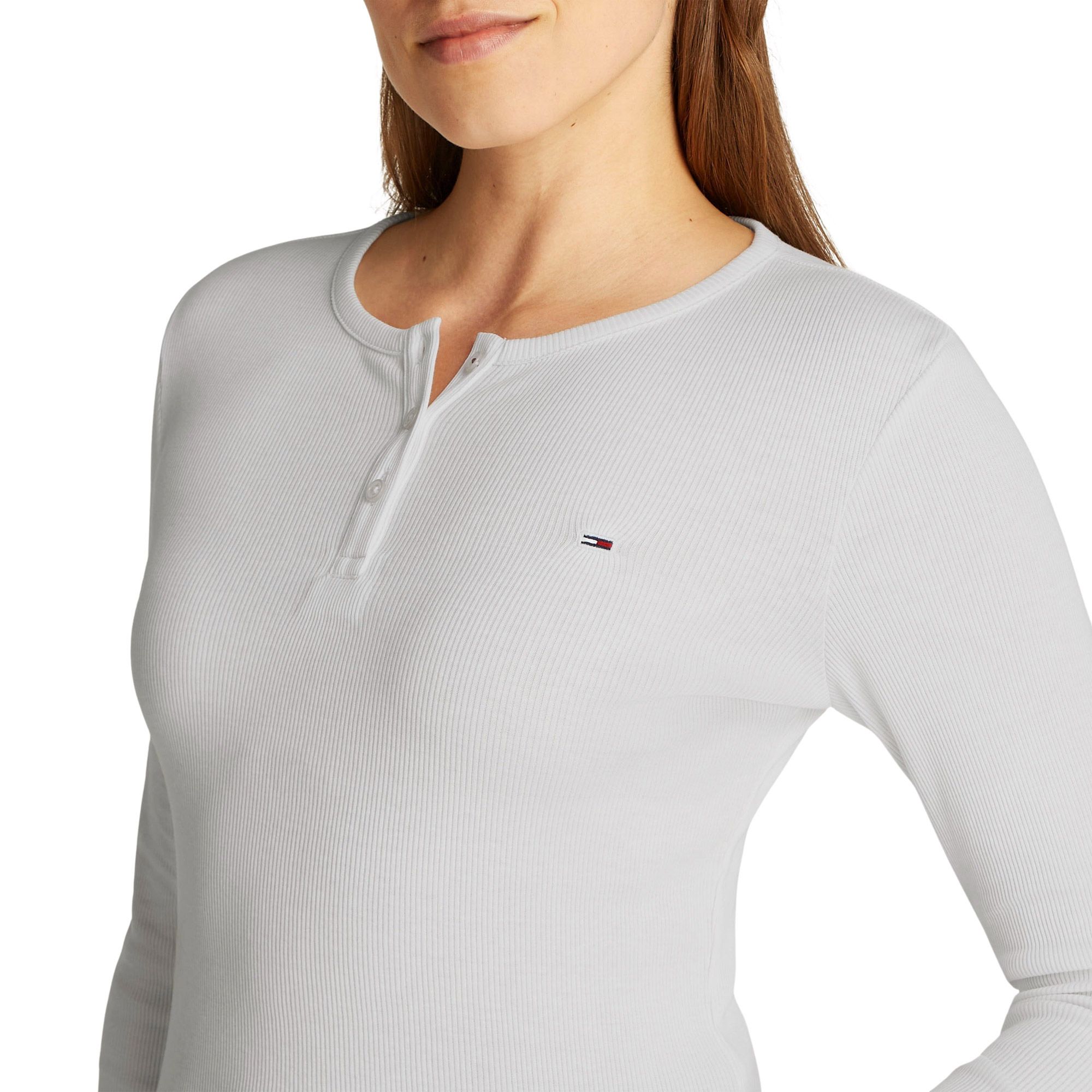 Tommy Hilfiger Slim Button Rib Longsleeve Shirt Dames