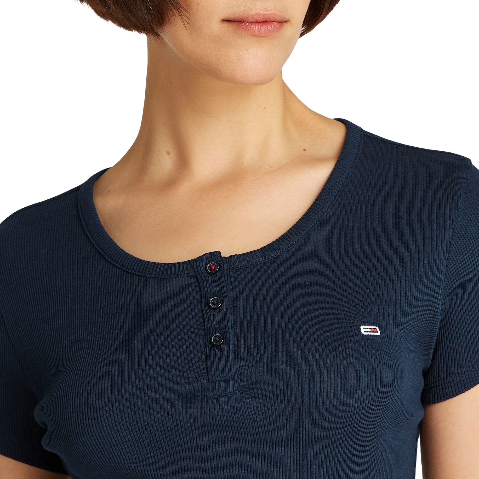 Tommy Hilfiger Slim Button Ribbed Shirt Dames