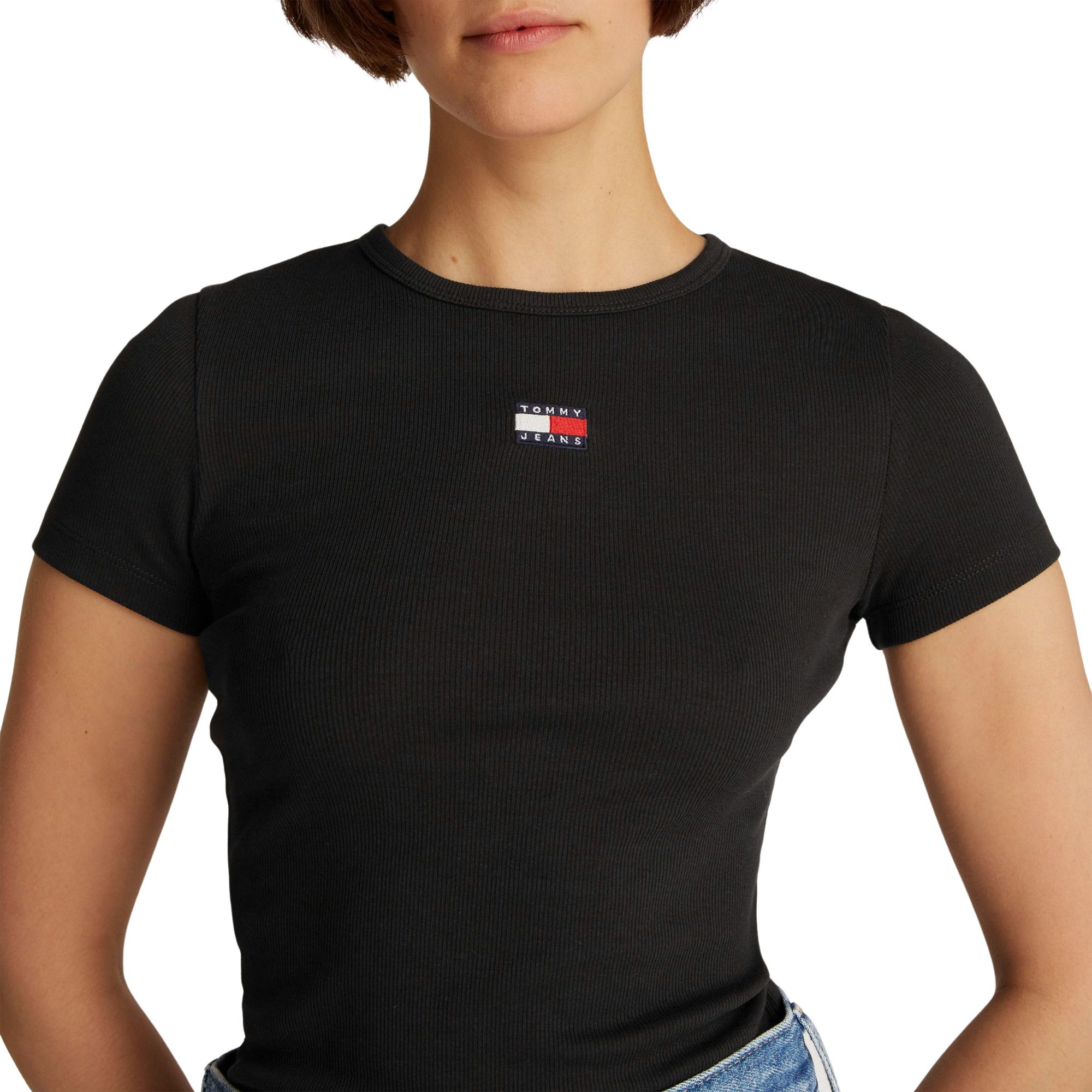 Tommy Hilfiger Slim Badge Ribbed Shirt Damen
