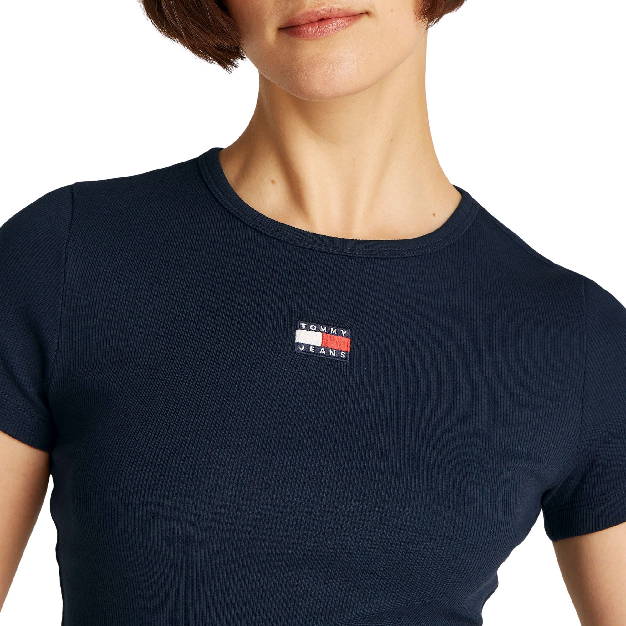 T-shirt Tommy Hilfiger Slim Badge Ribbed Femmes