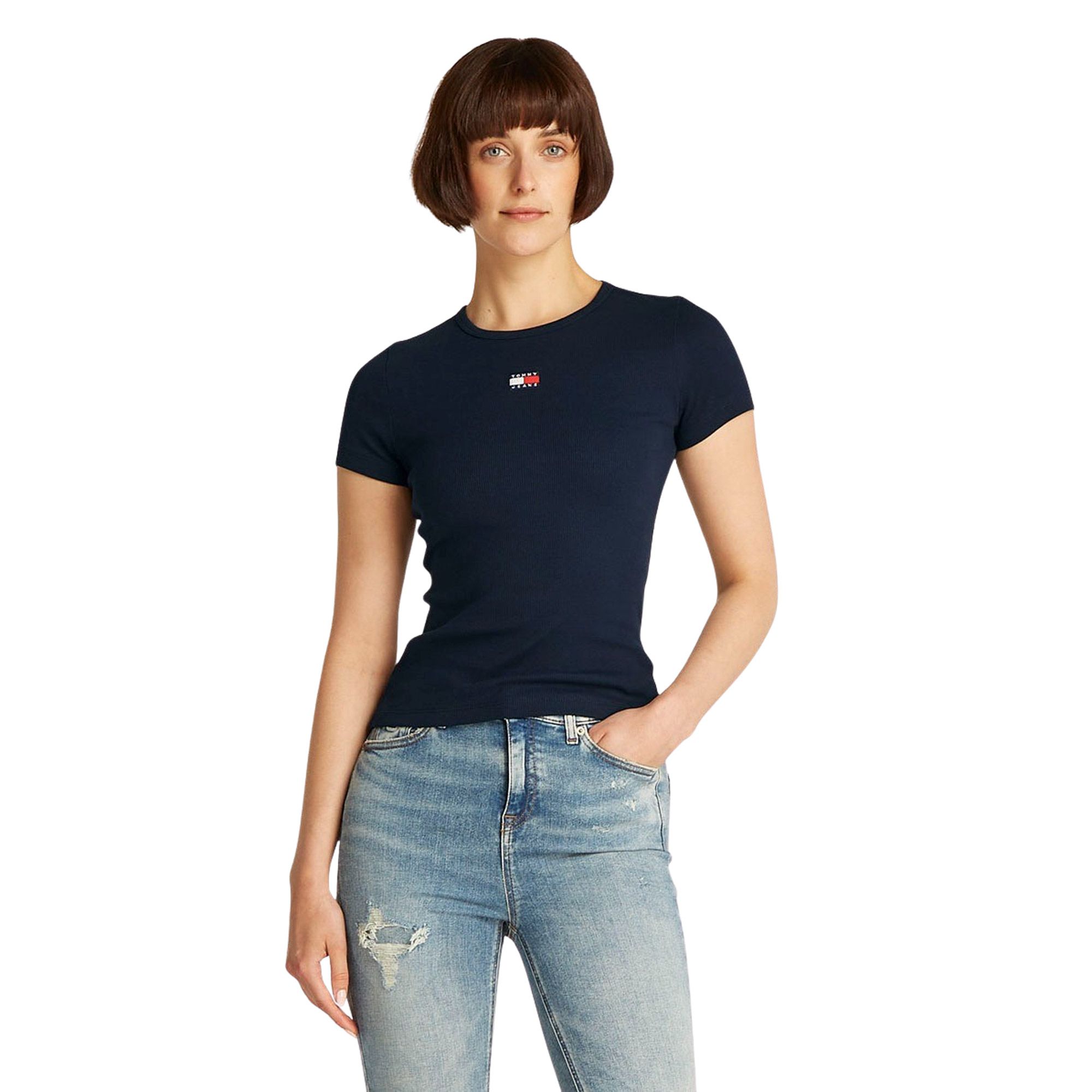 T-shirt Tommy Hilfiger Slim Badge Ribbed Femmes