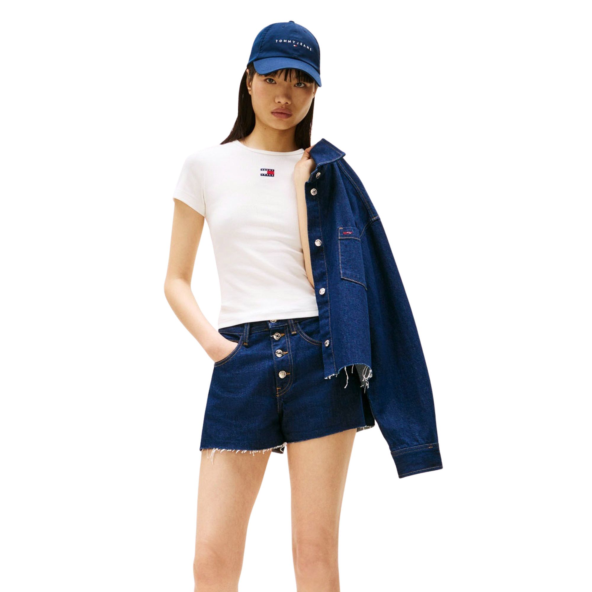 T-shirt Tommy Hilfiger Slim Badge Ribbed Femmes