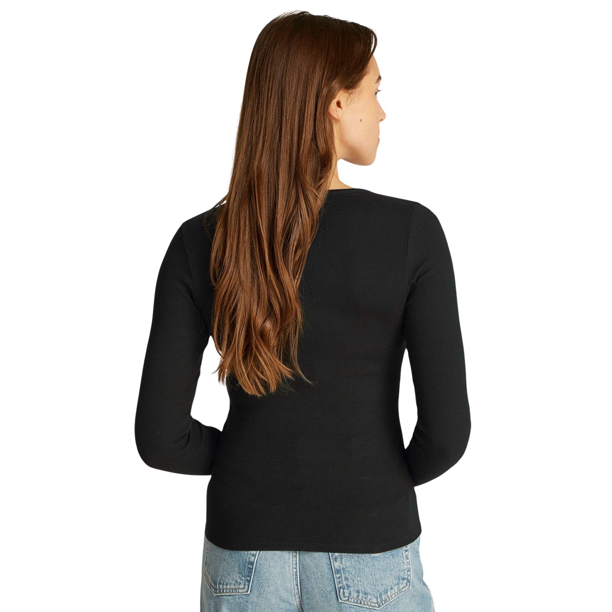 Tommy Hilfiger Slim Essential Rib V-neck Longsleeve Shirt Dames