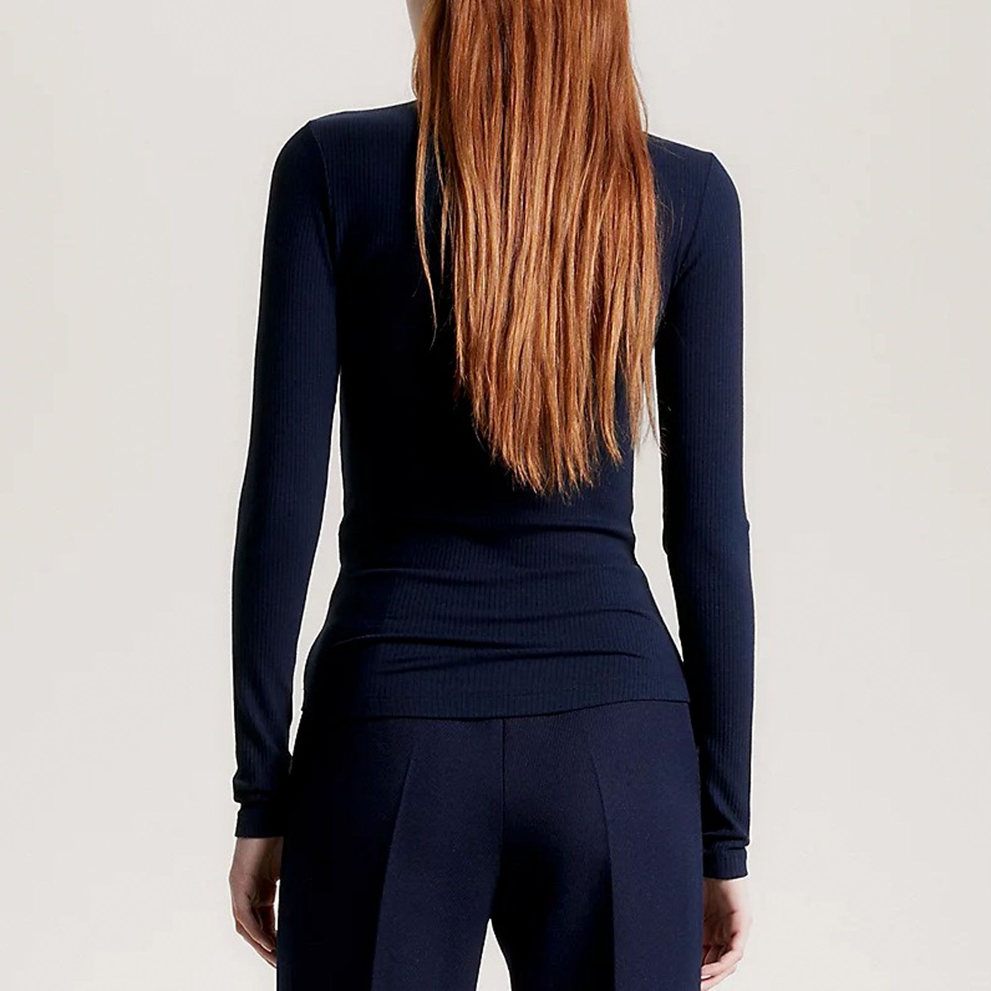 Tommy Hilfiger Rib Roll Neck Longsleeve Shirt Dames