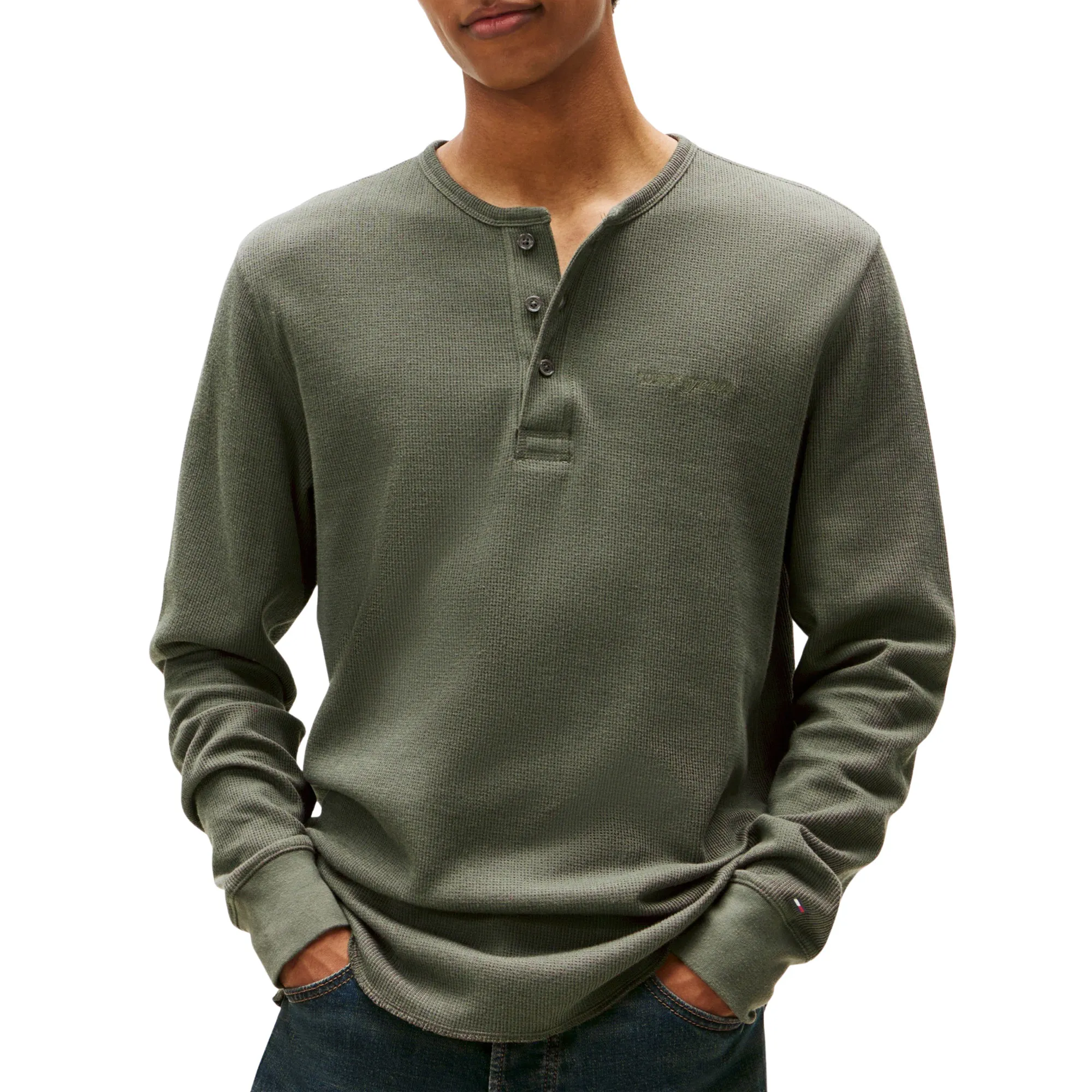 Tommy Hilfiger Slim Waffle Longsleeve Shirt Heren
