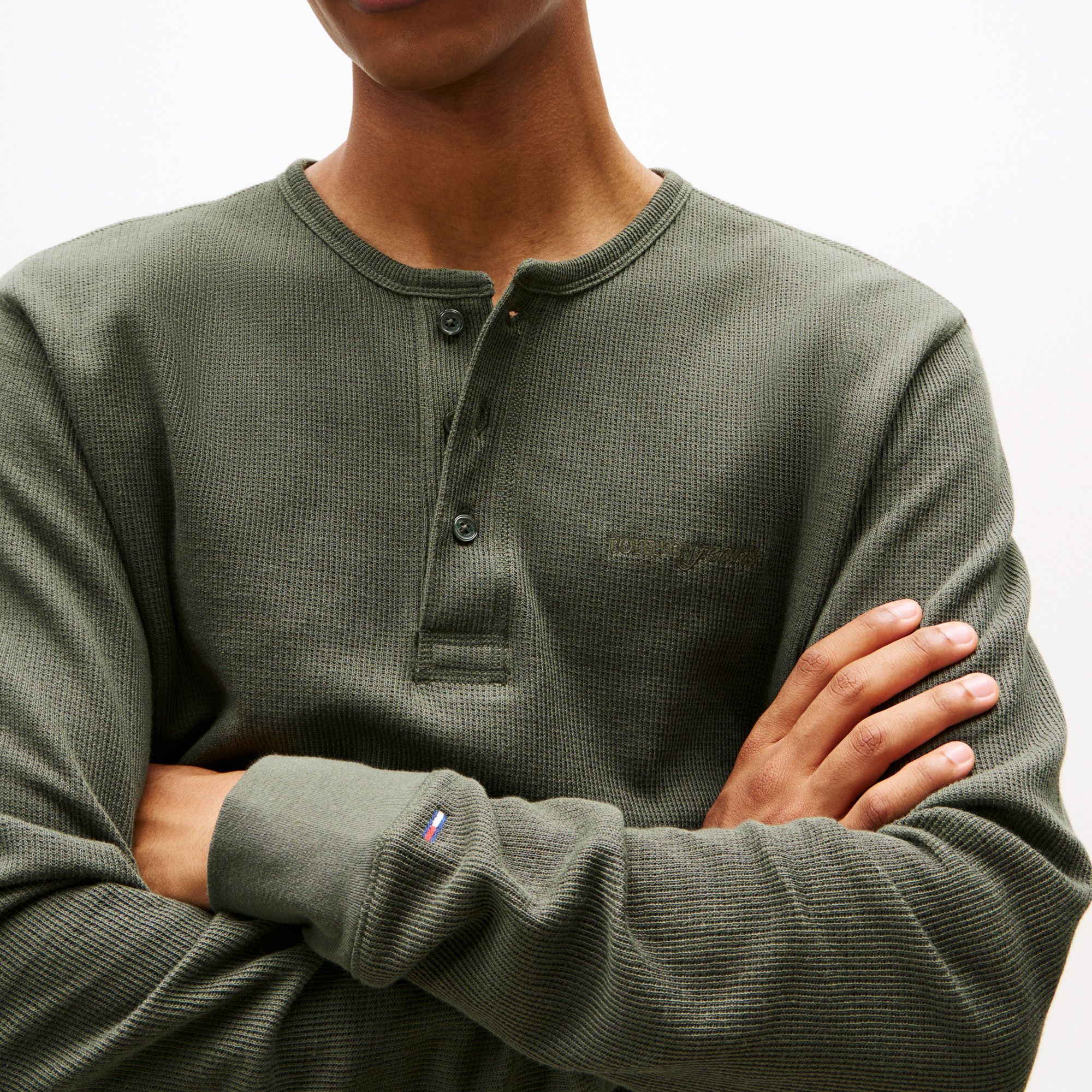Tommy Hilfiger Slim Waffle Longsleeve Shirt Heren