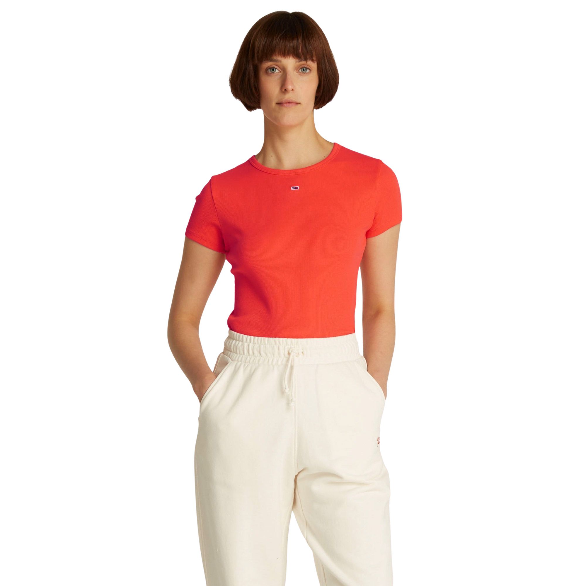 T-shirt Tommy Hilfiger Essential Slim Rib-Knit Femmes
