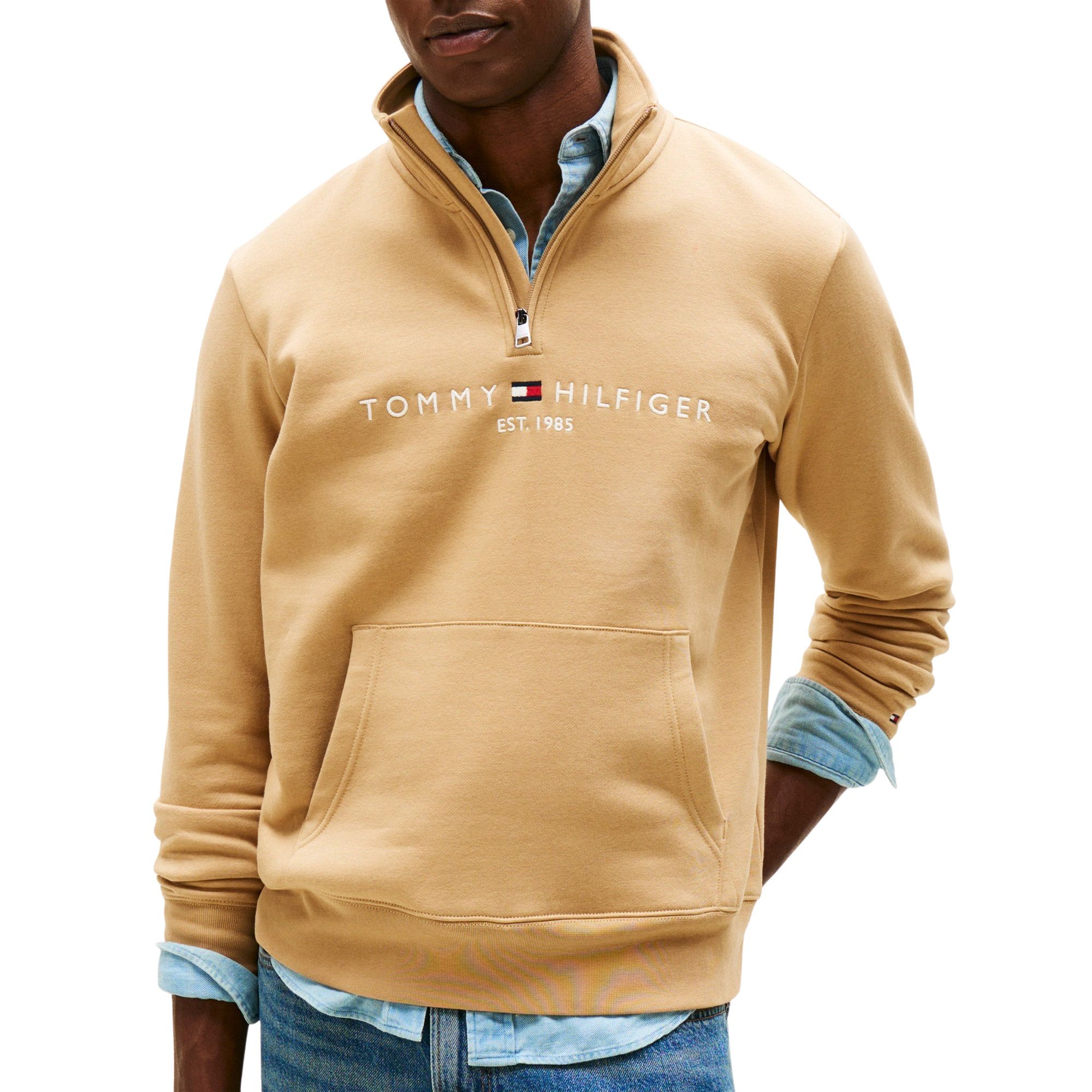 Tommy Hilfiger Logo Mock Neck Sweater Heren