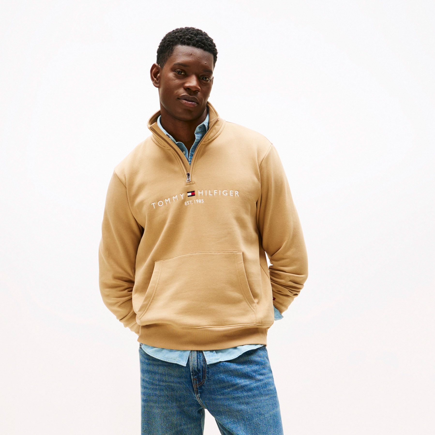Tommy Hilfiger Logo Mock Neck Pullover Herren