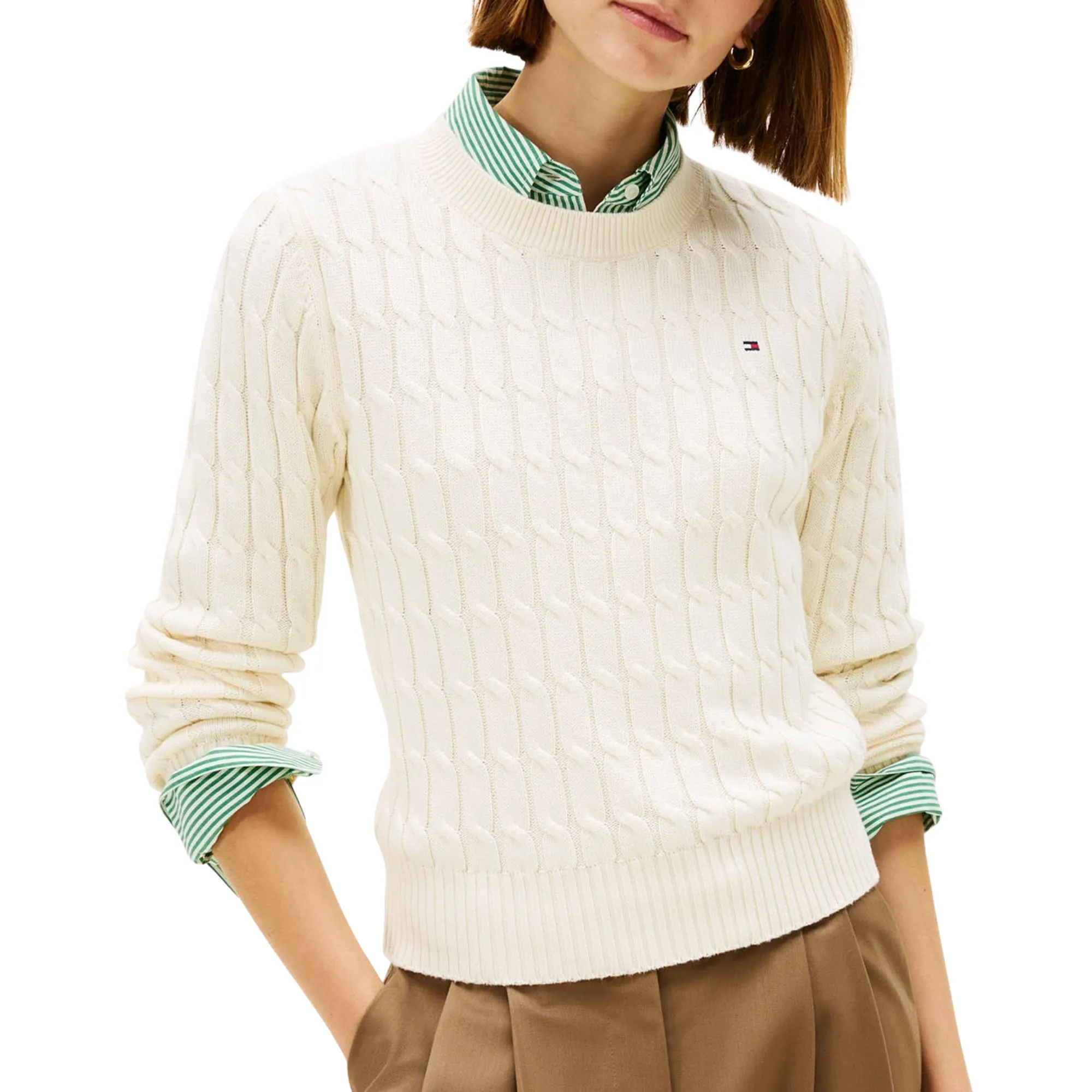 Tommy Hilfiger Co Cable Crew Sweater Dames