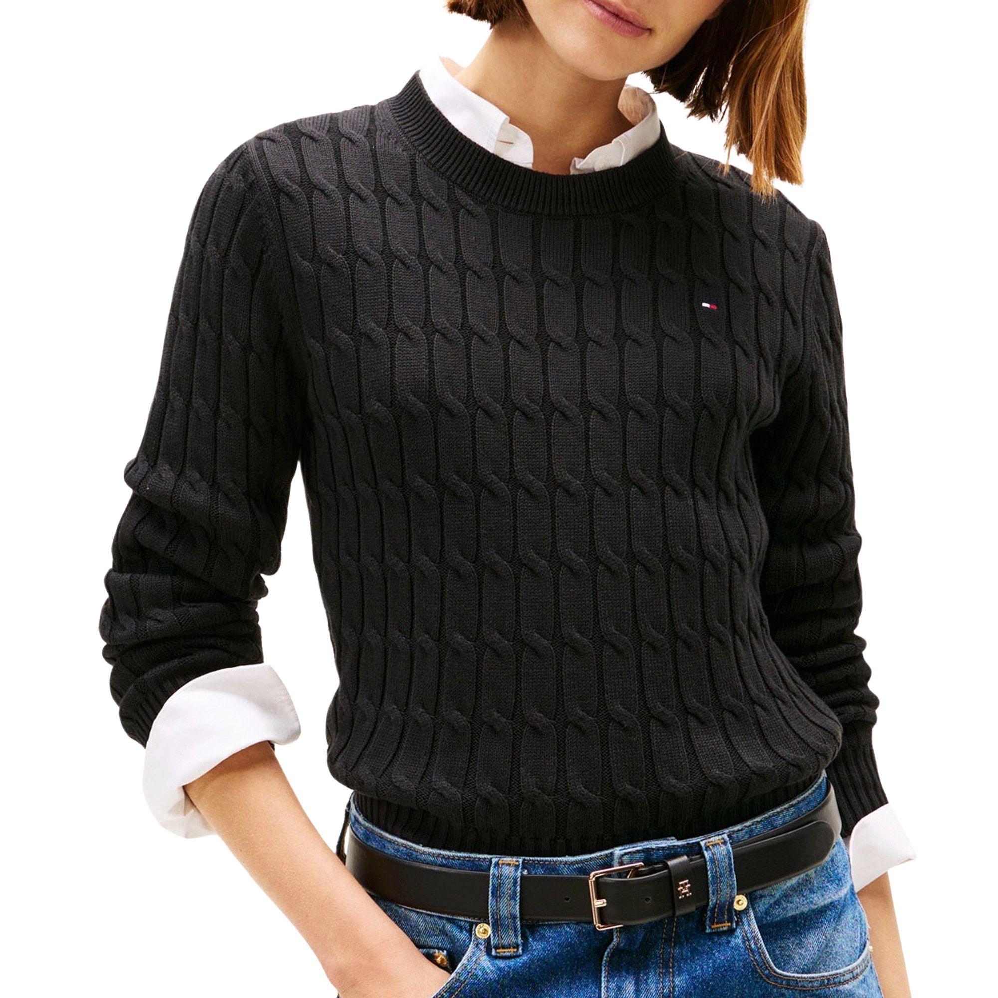 Tommy Hilfiger Co Cable Crew Sweater Dames