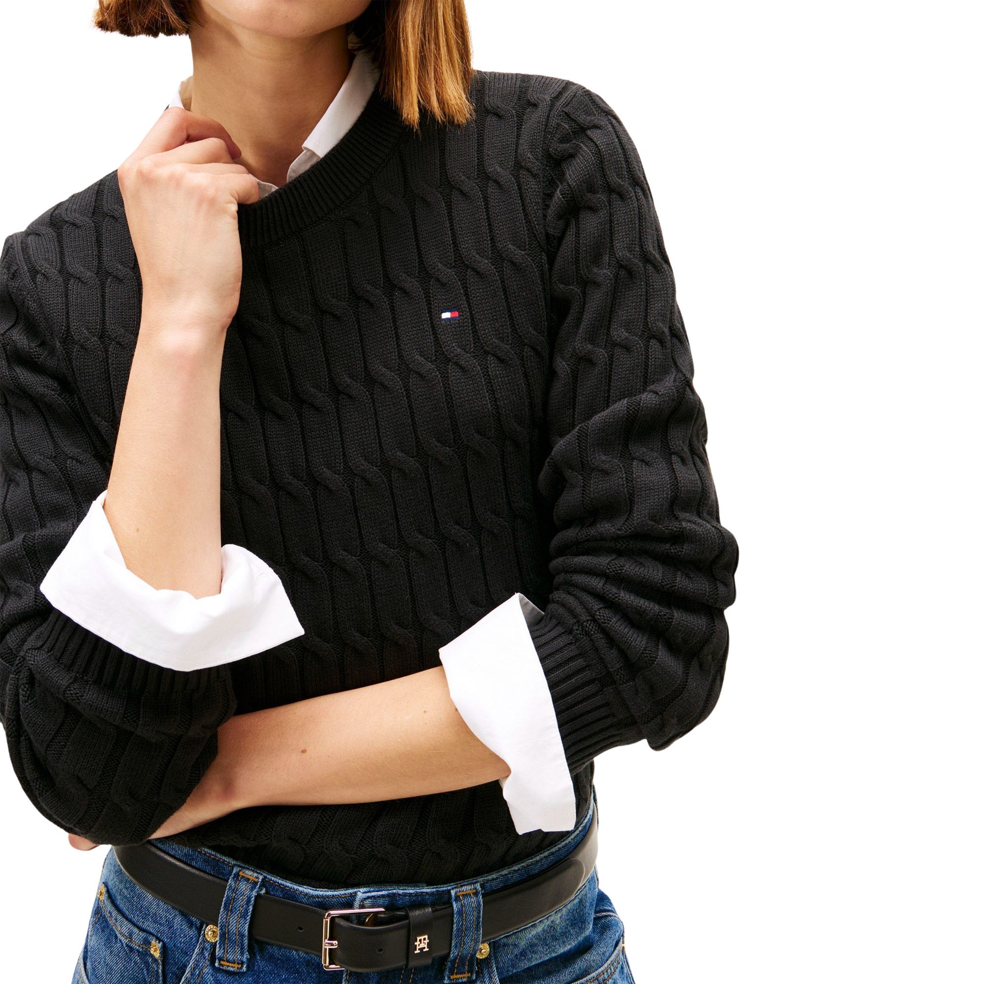 Tommy Hilfiger Co Cable Crew Sweater Dames