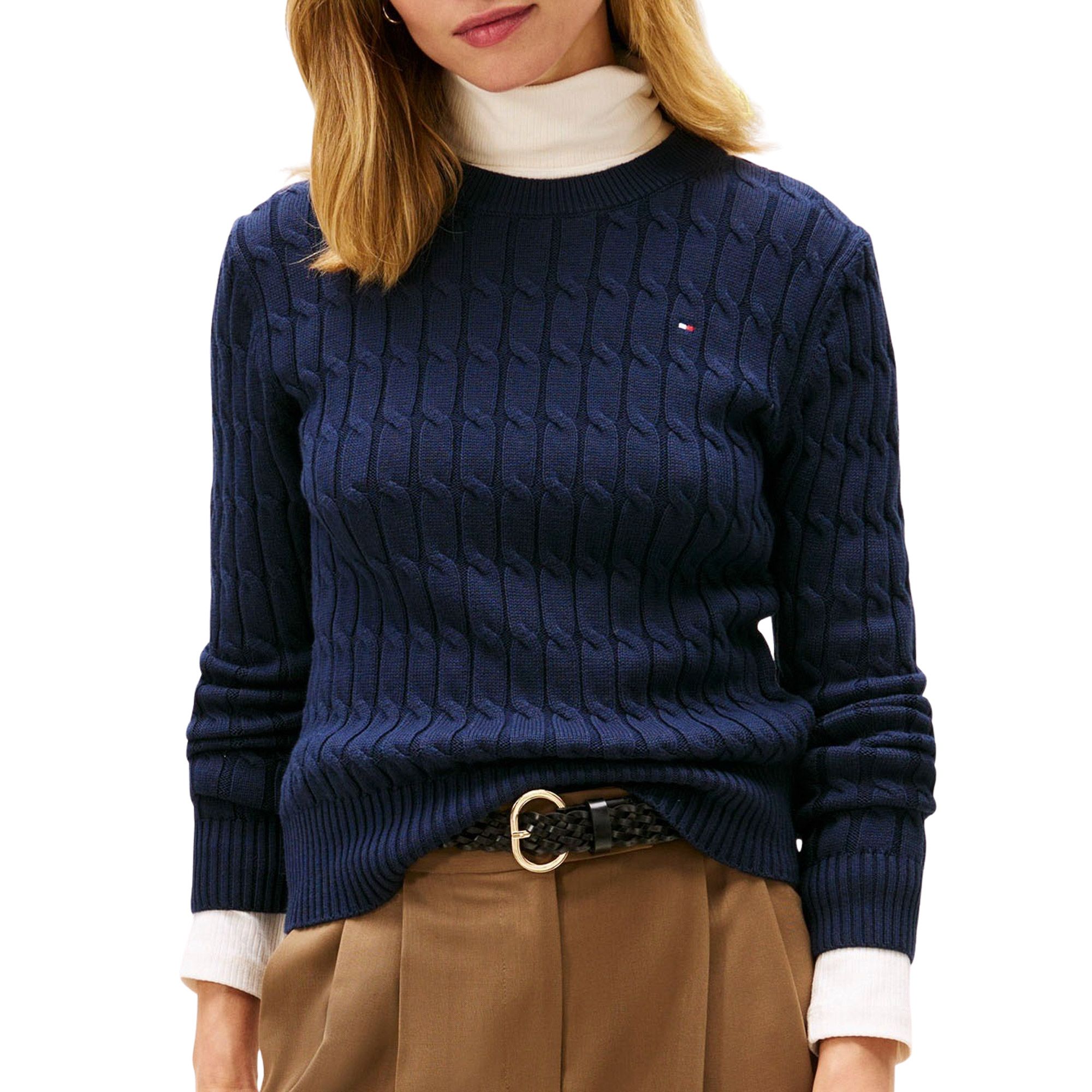 Tommy Hilfiger Co Cable Crew Sweater Dames