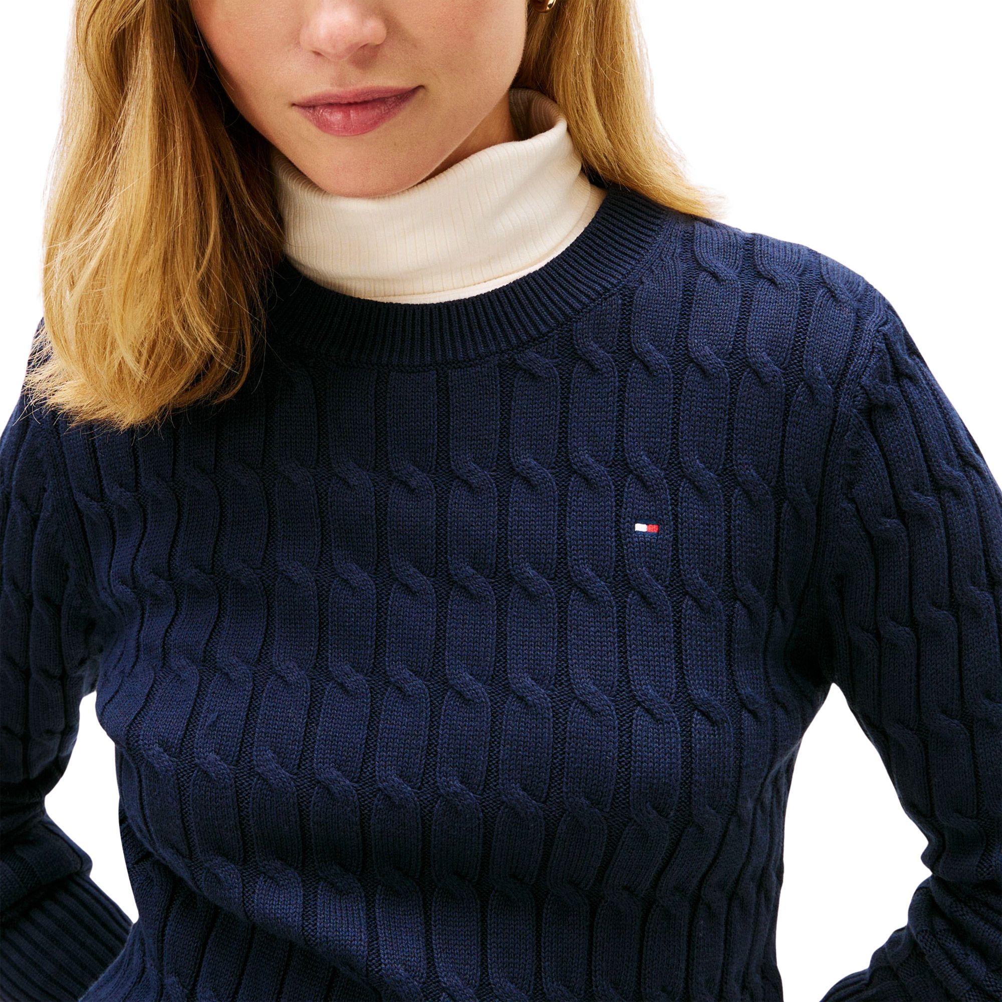 Tommy Hilfiger Co Cable Crew Sweater Dames