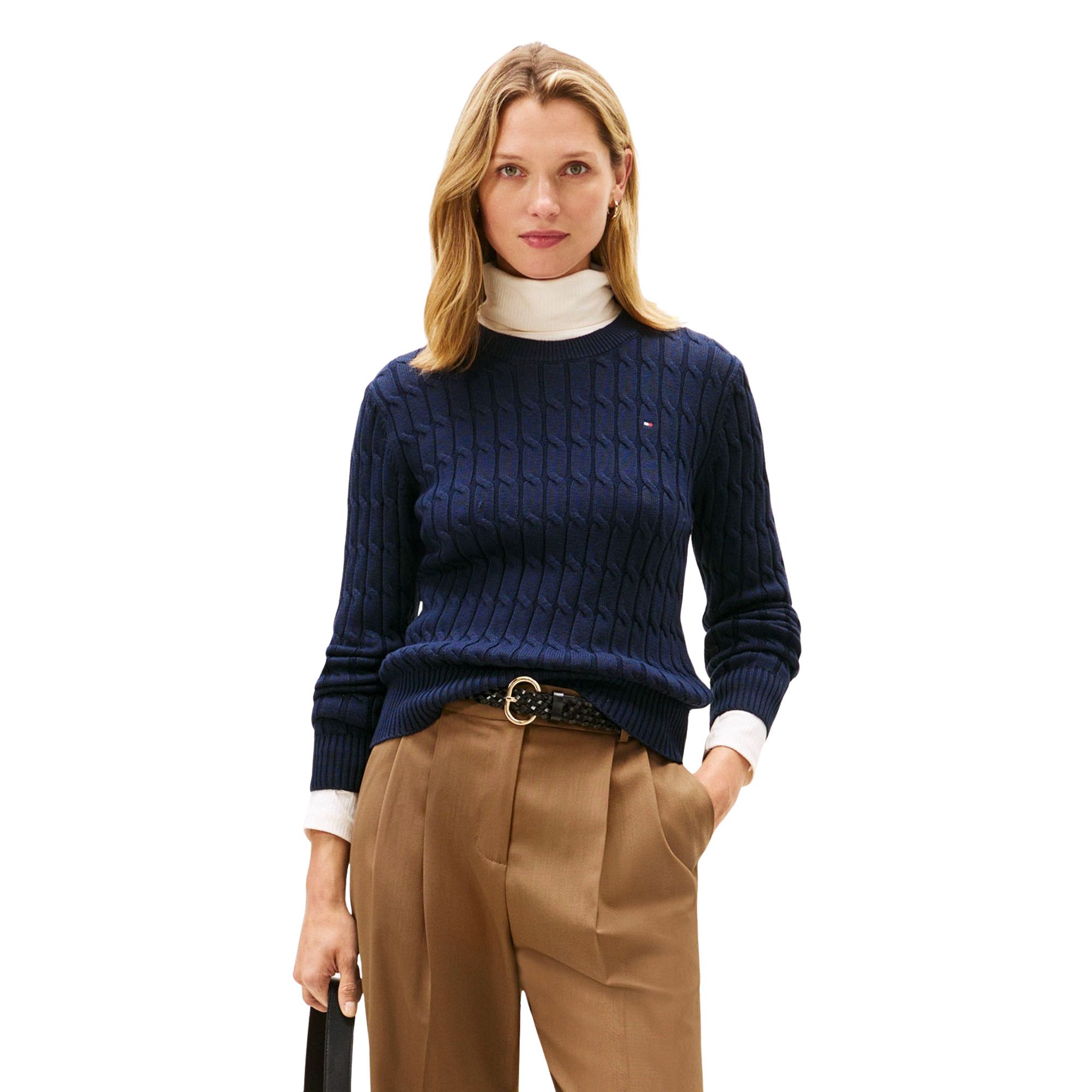 Tommy Hilfiger Co Cable Crew Sweater Dames