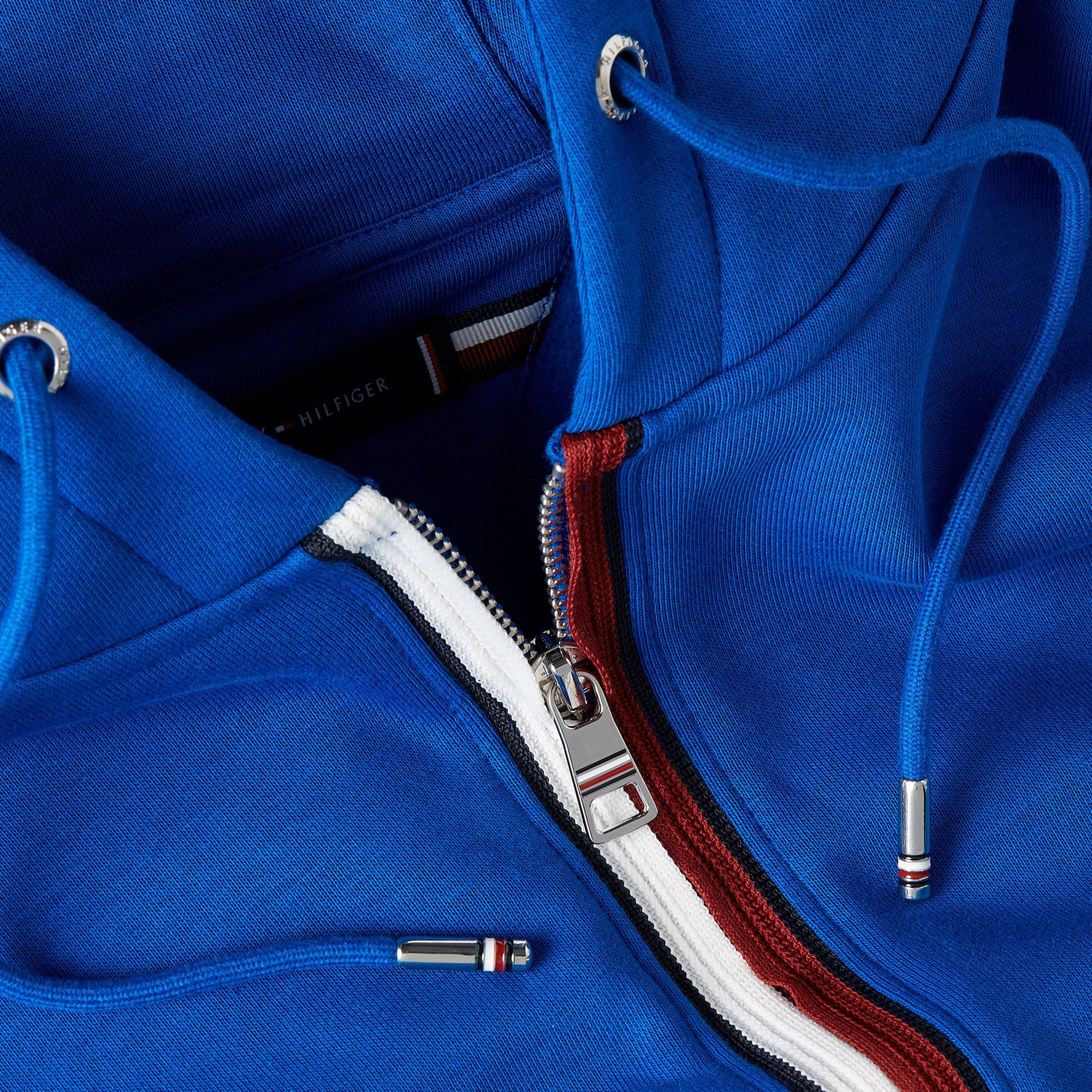 Tommy Hilfiger Split Global Stripe Zip Hooded Sweatvest Heren