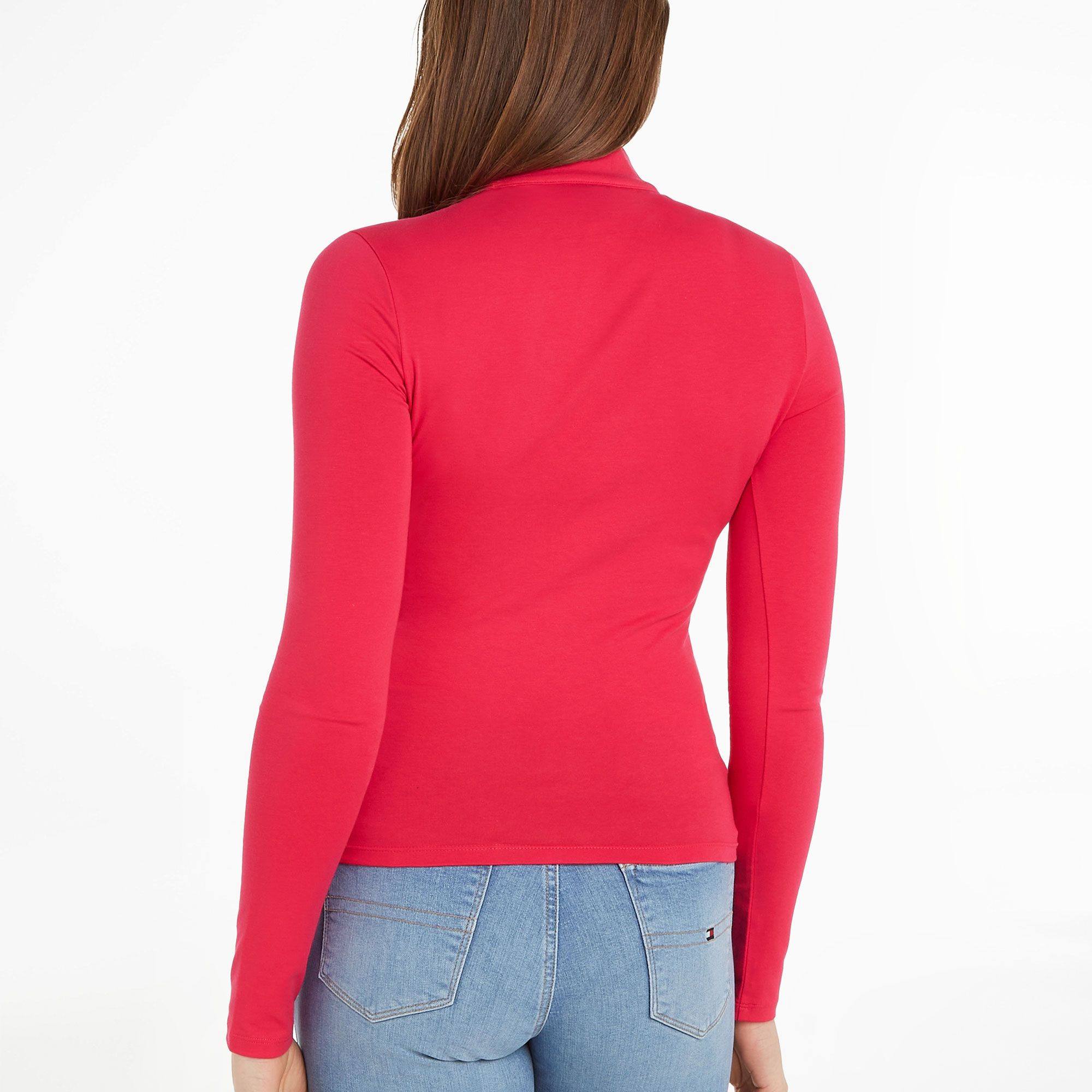Tommy Hilfiger XS Badge 1/4 Zip Mock Neck Sweater Dames