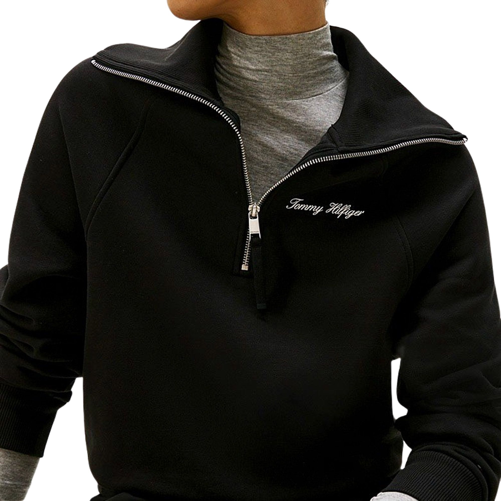 Tommy Hilfiger Classic Script Fleece Half Knit Pullover Damen