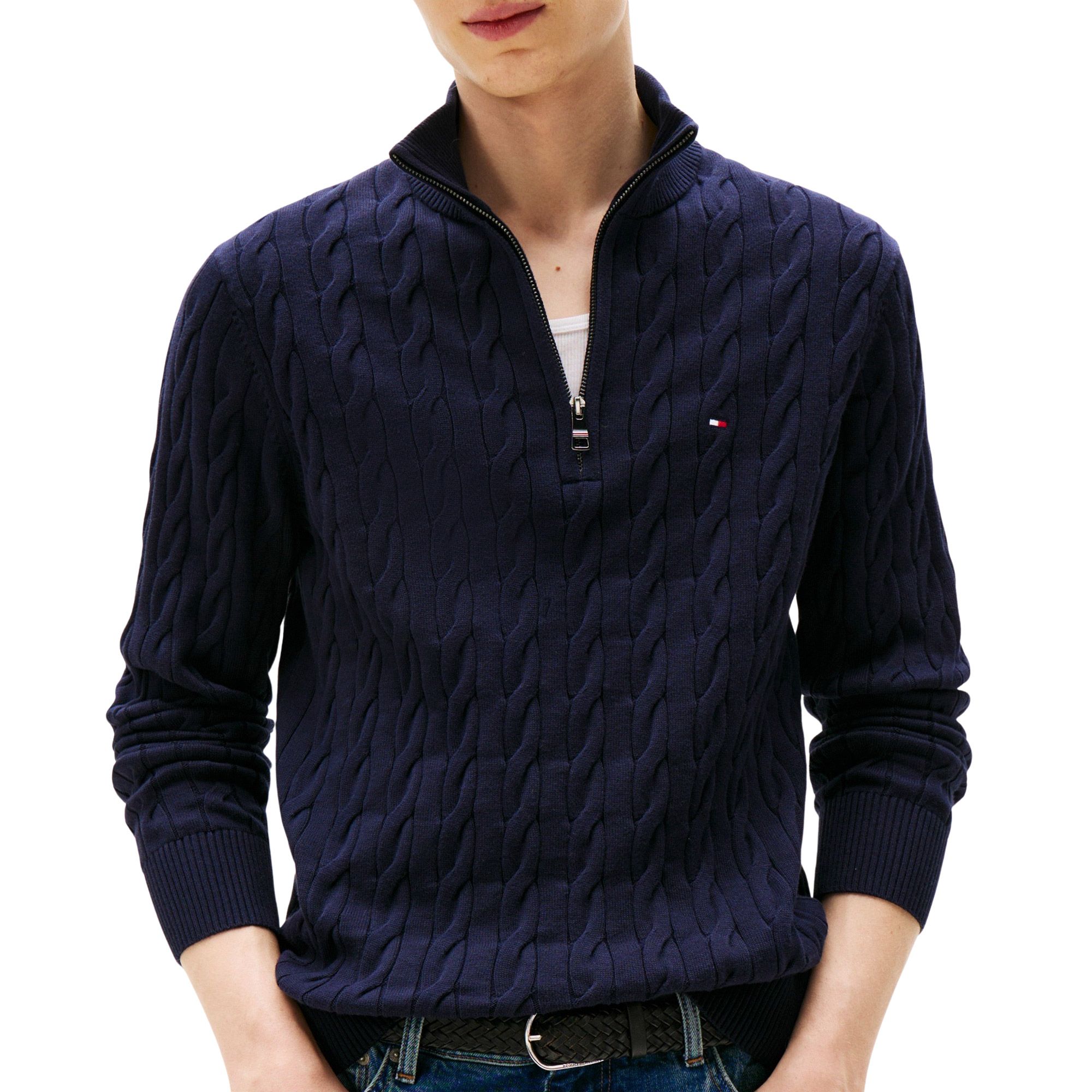 Tommy Hilfiger Classic Cotton Cable Sweater Heren