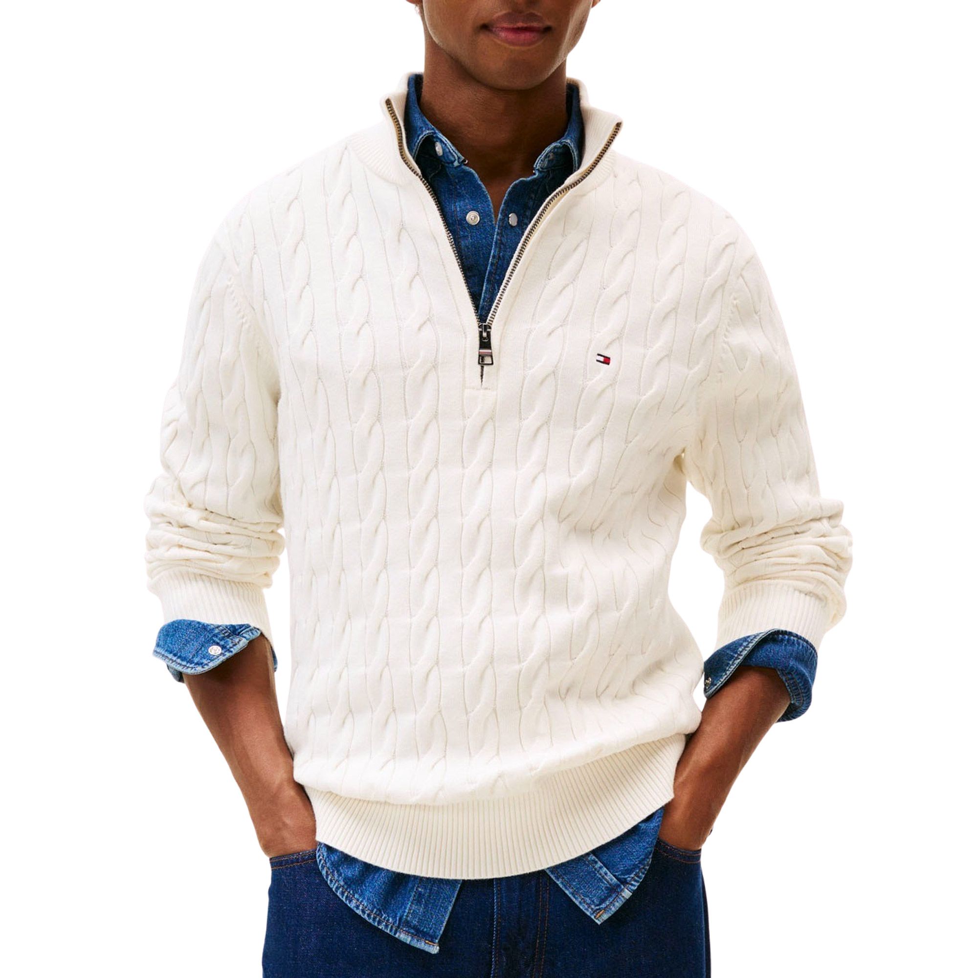 Tommy Hilfiger Classic Cotton Cable Sweater Heren
