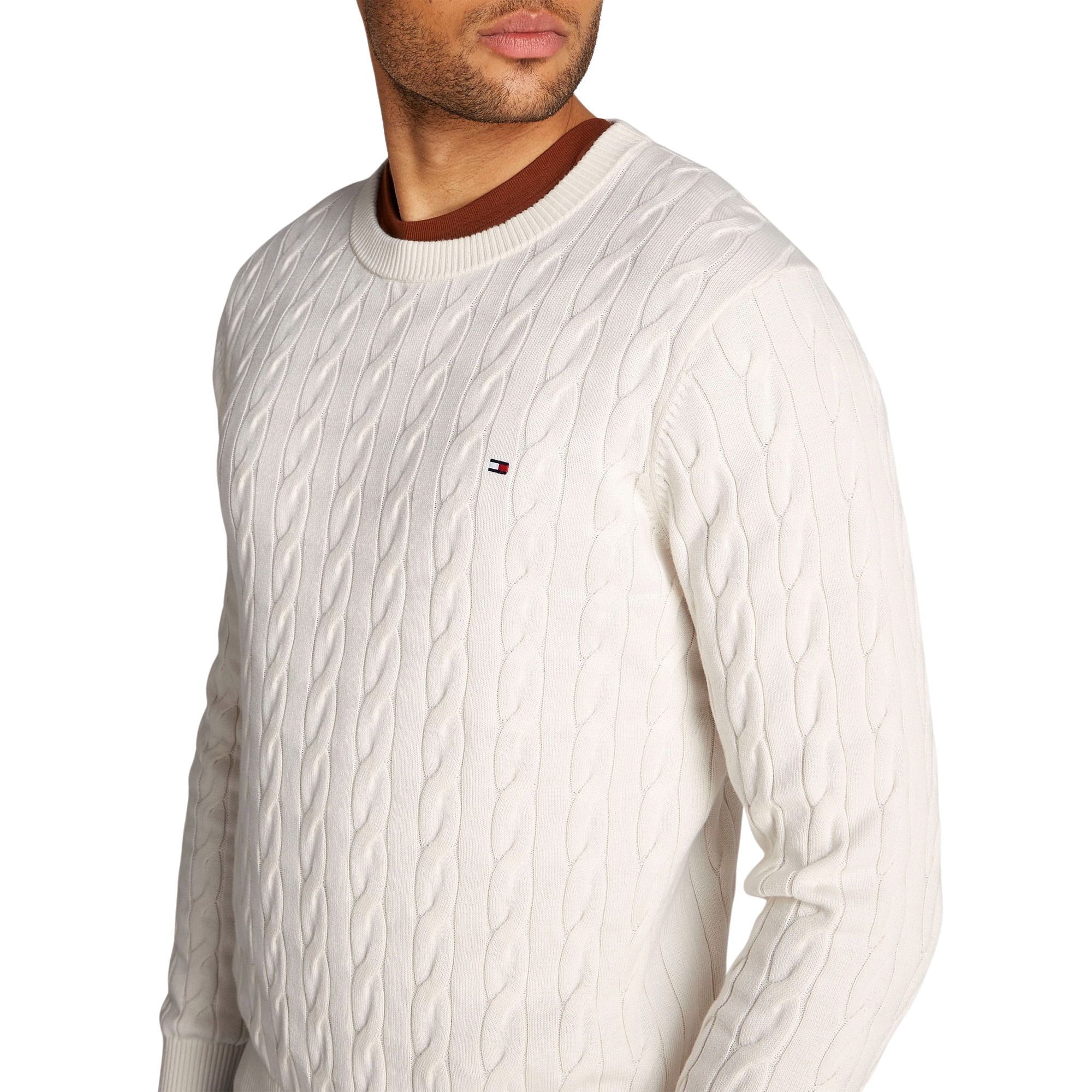 Tommy Hilfiger Classic Cotton Cable Crew Sweater Heren
